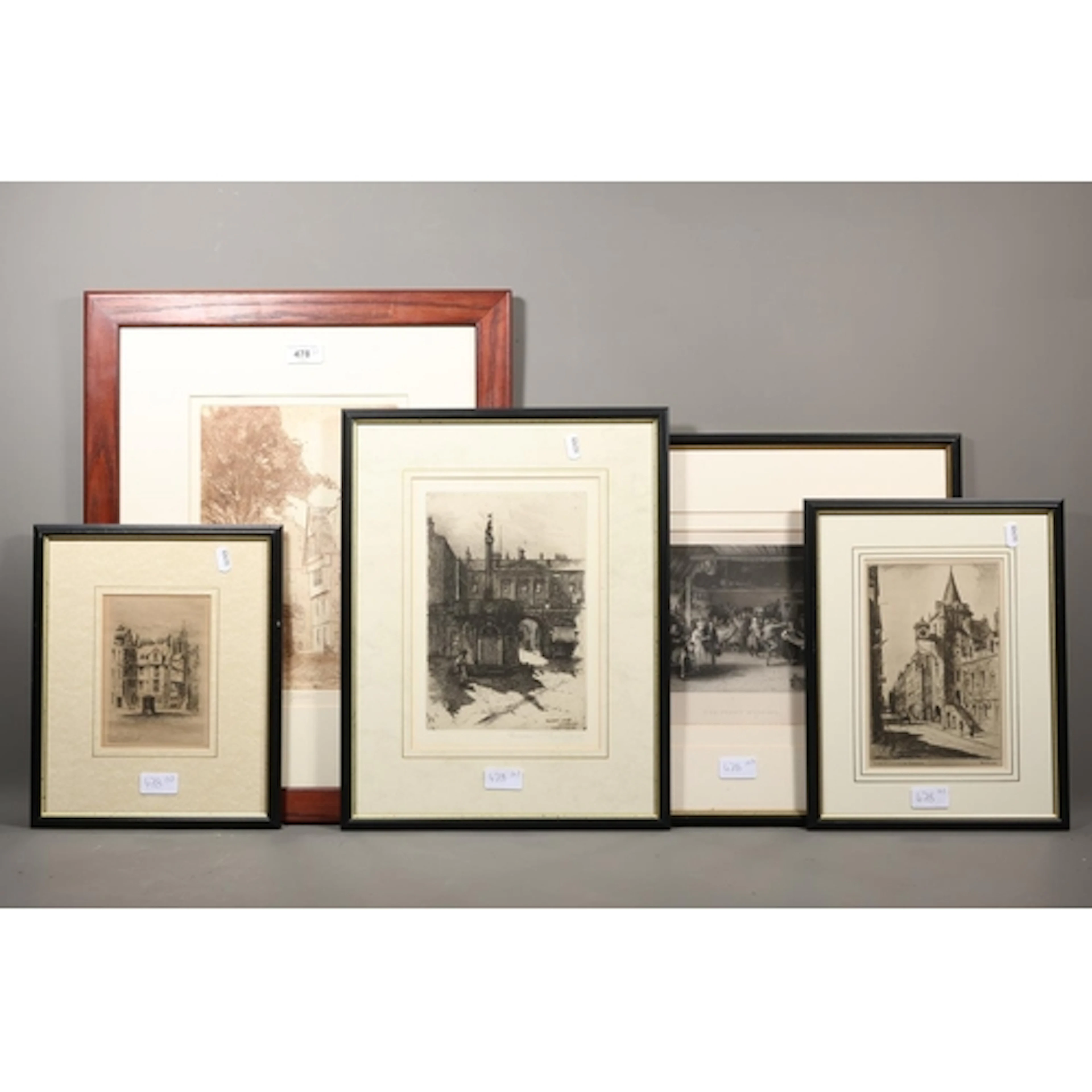 JOHN HEYWOOD (Edinburgh printmaker), Ramsay Gardens, etching...