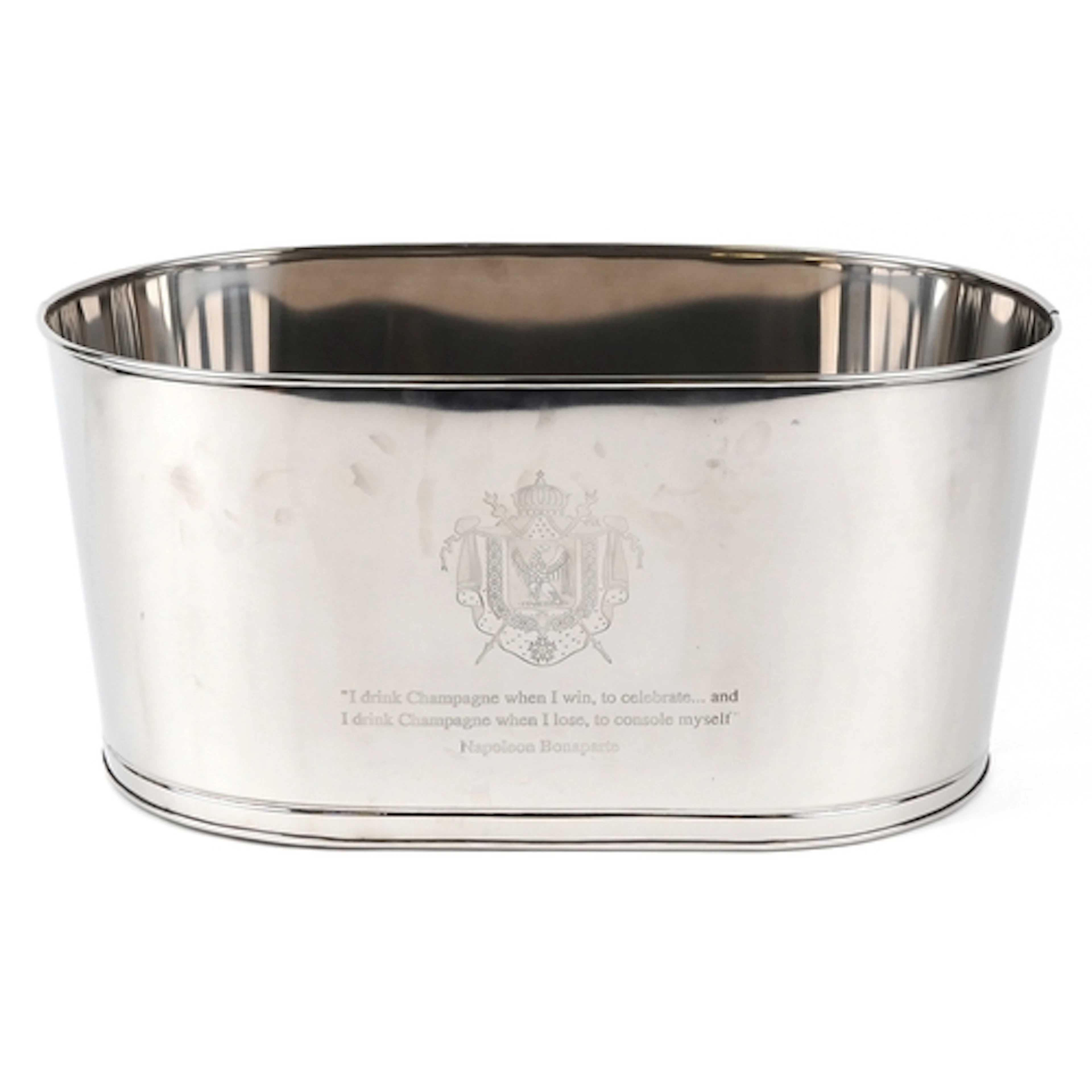 Polished metal Champagne ice bucket with Napoleon Bonaparte ...