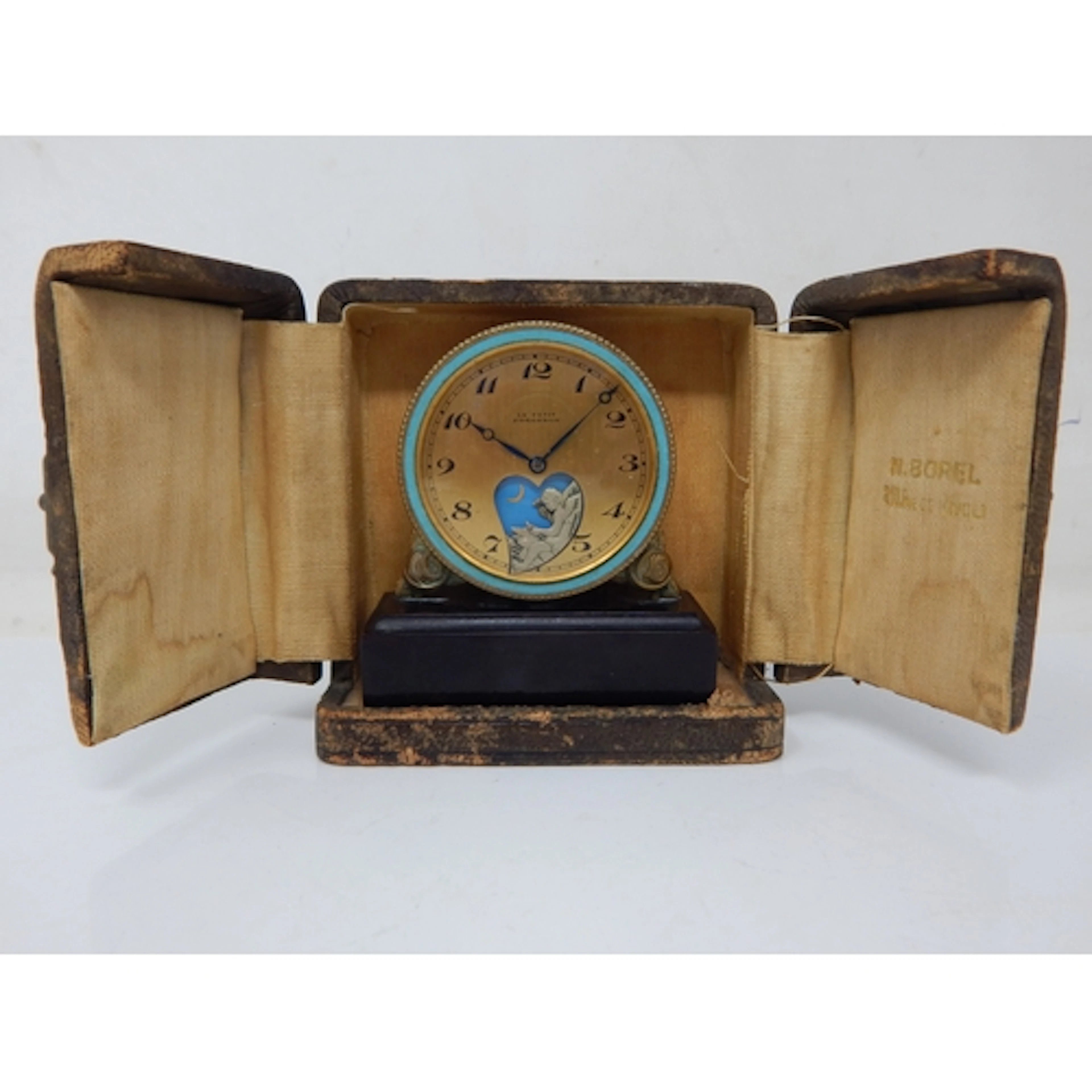 Art Deco Swiss Desk Clock "Le Petit Forgeron" The Brass Cas...