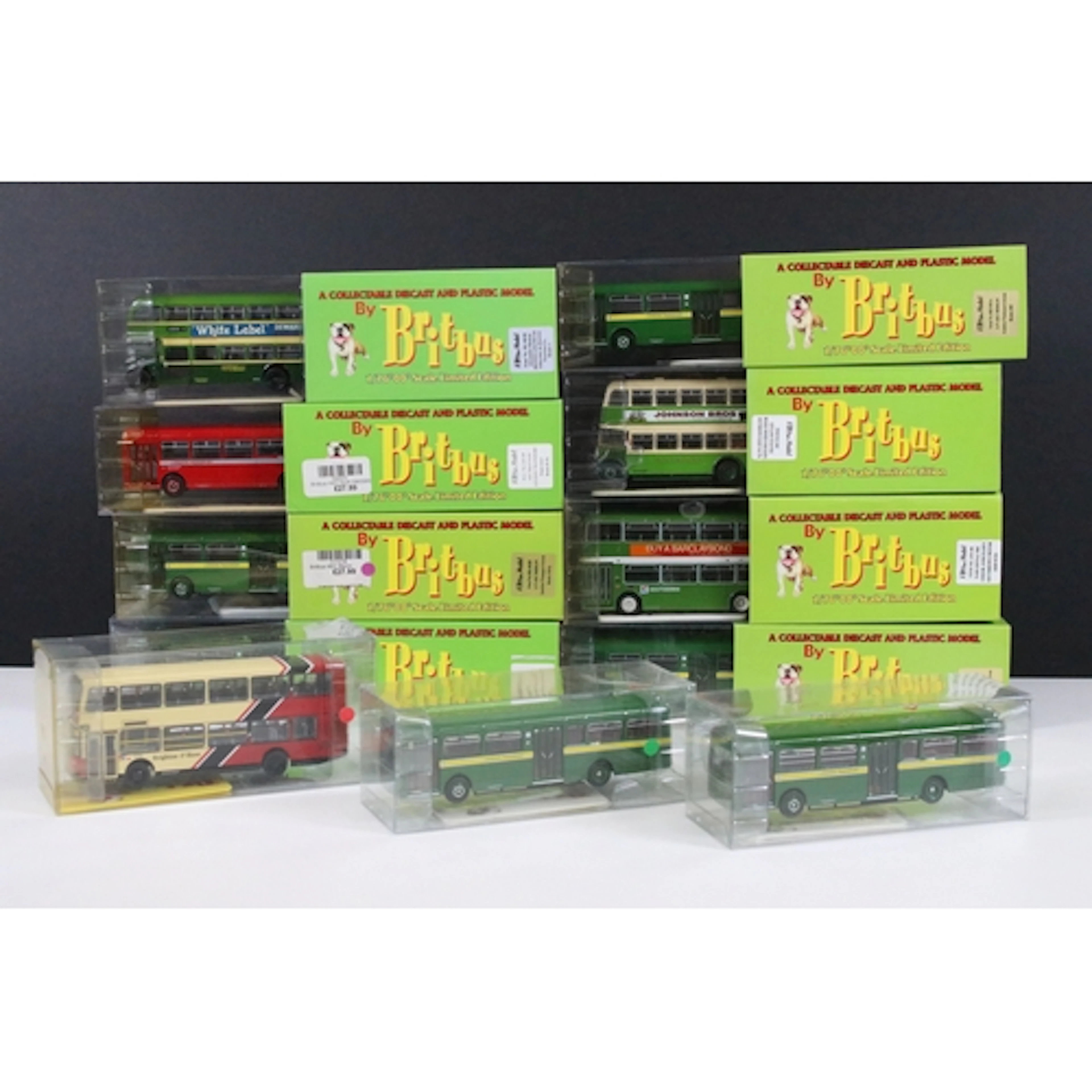 11 Boxed Britbus diecast model buses to include ME02 AEC Mer...