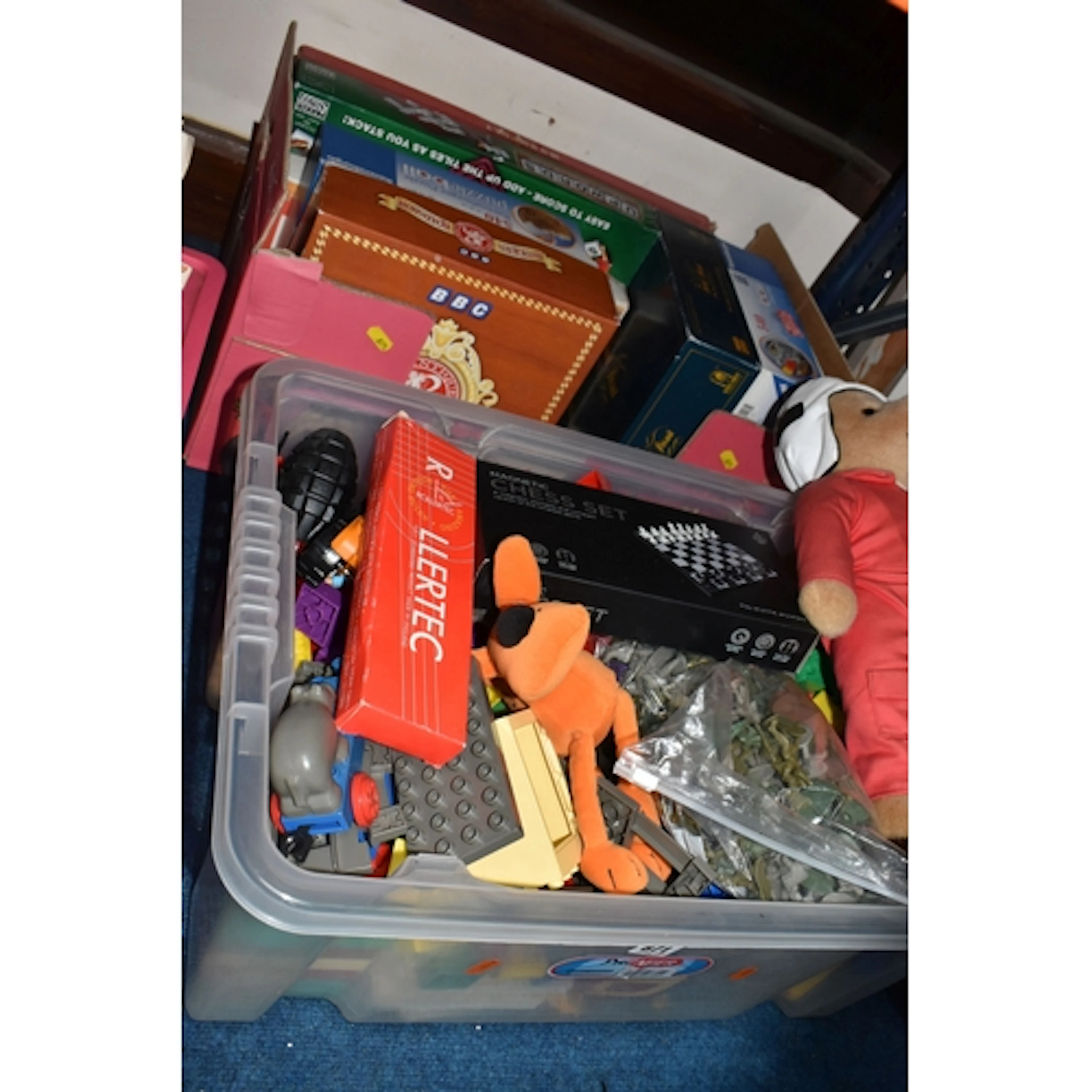 THREE BOXES AND LOOSE TOYS AND GAMES, to include a quantity ...