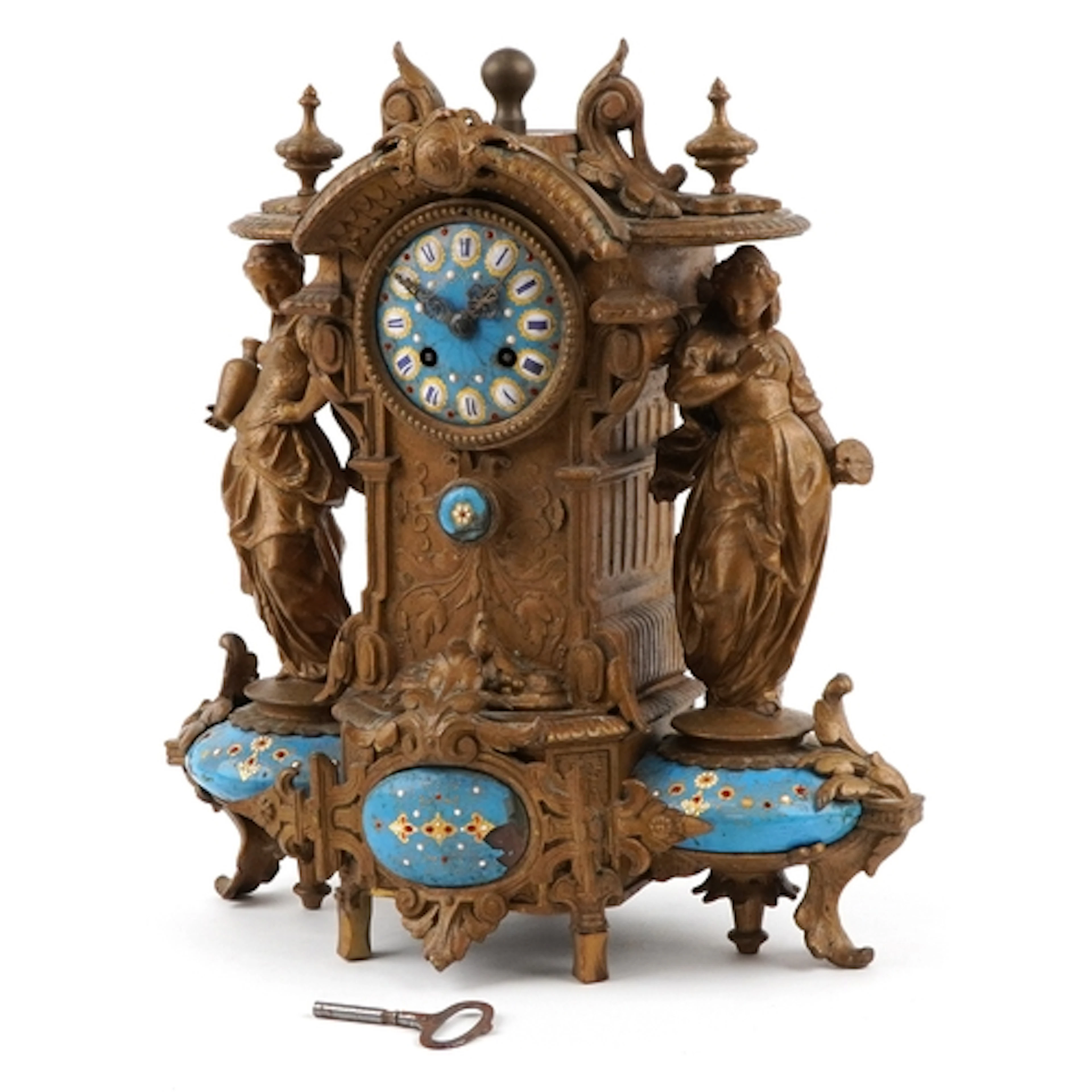 19th century French Phillipe H. Mourey bronzed gilt metal ma...