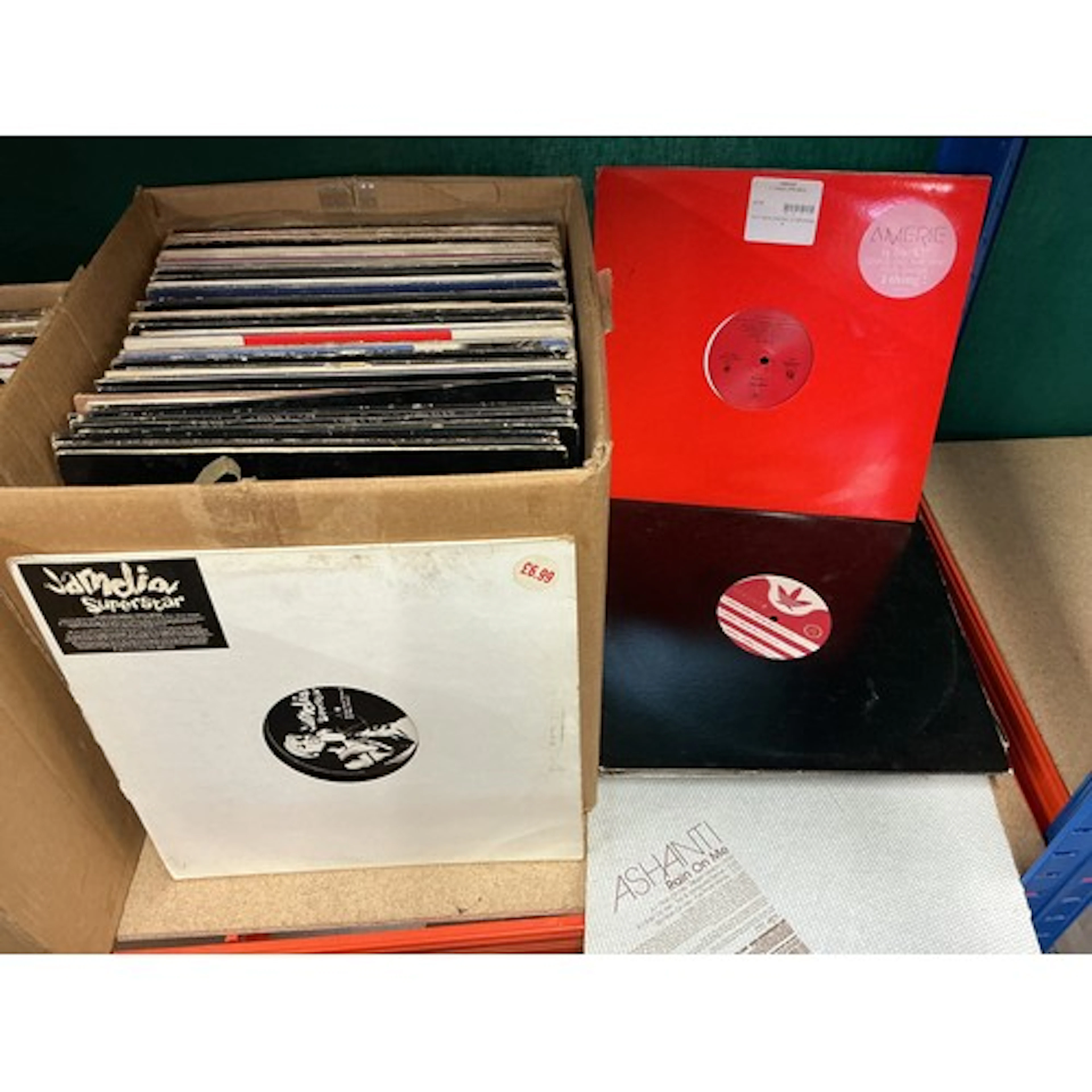 A box of hip hop, house and RnB LPs and 12” singles includin...