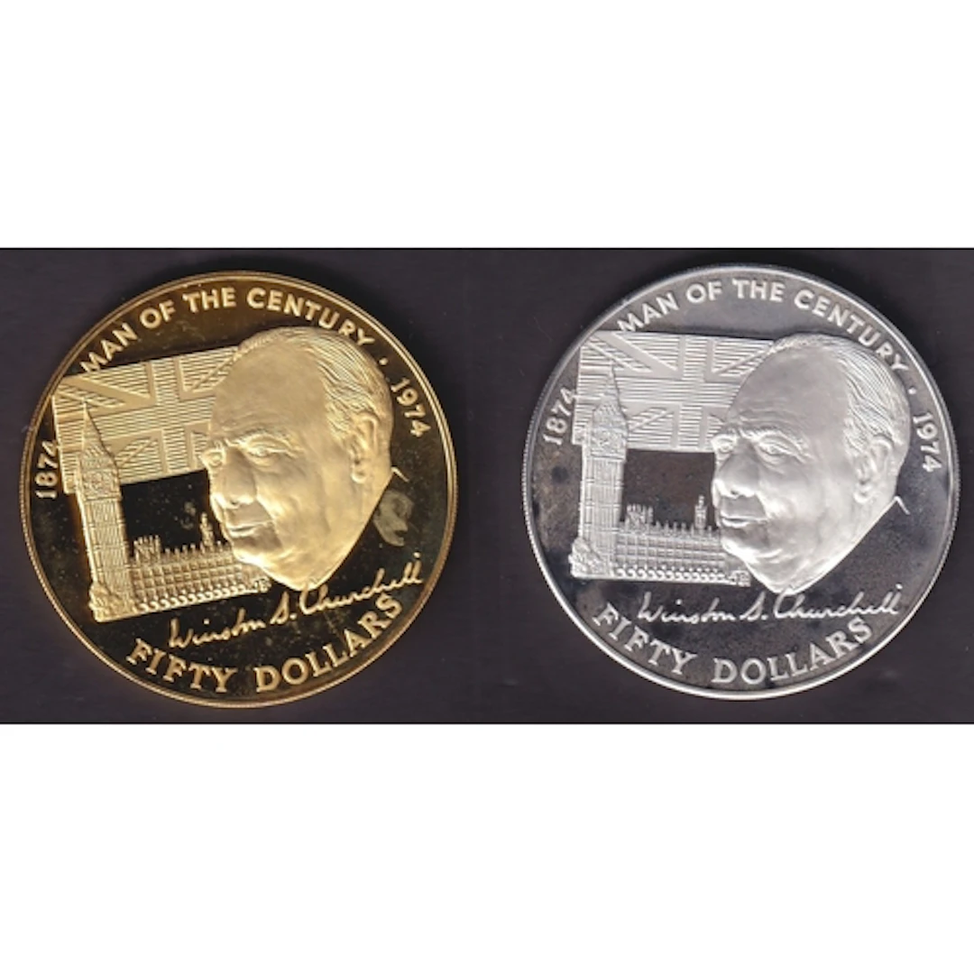 A pair of Cook Islands 1974 Centenary of the Birth of Winsto...