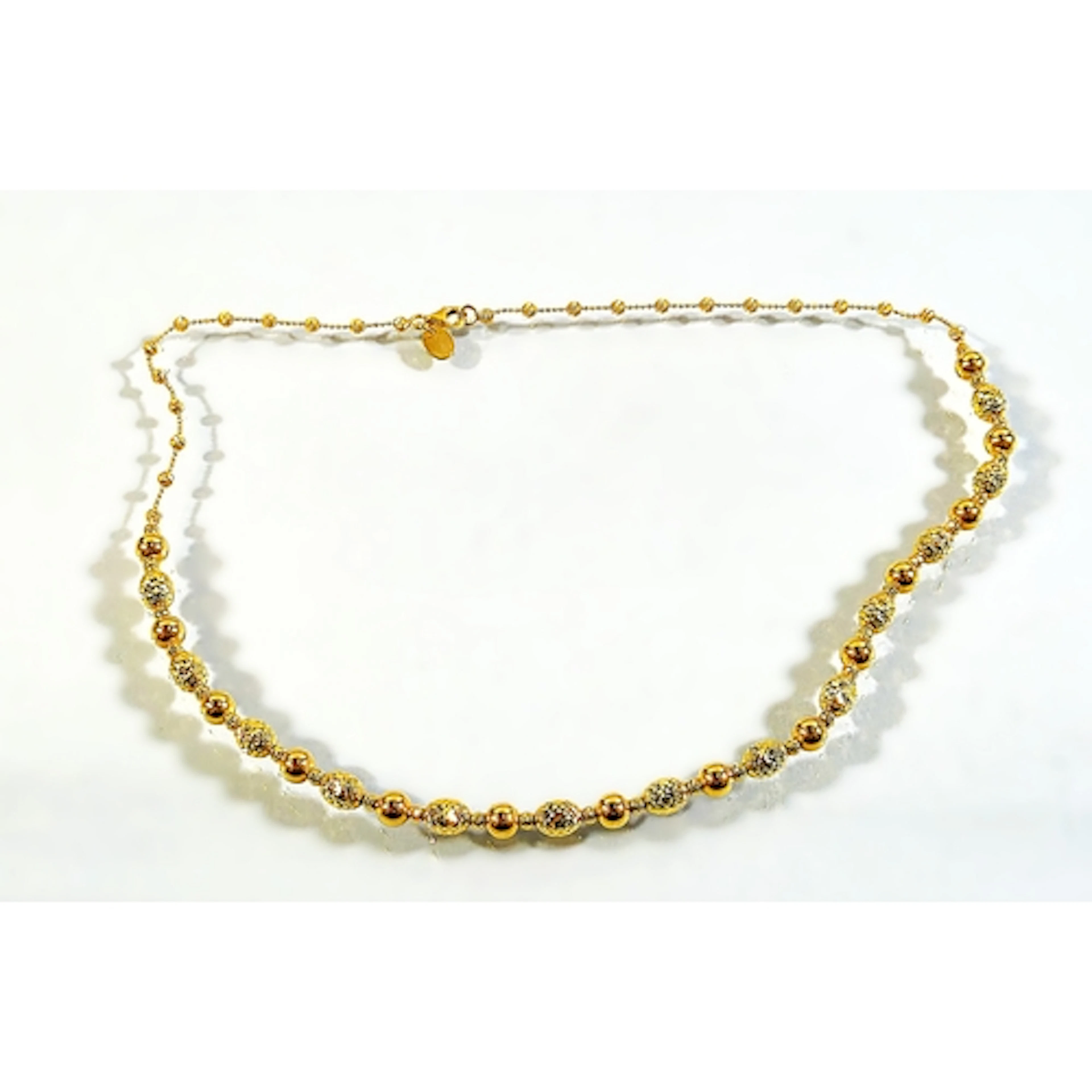 14k gold filigree and spacer bead necklace, 585, 21.5cm long...