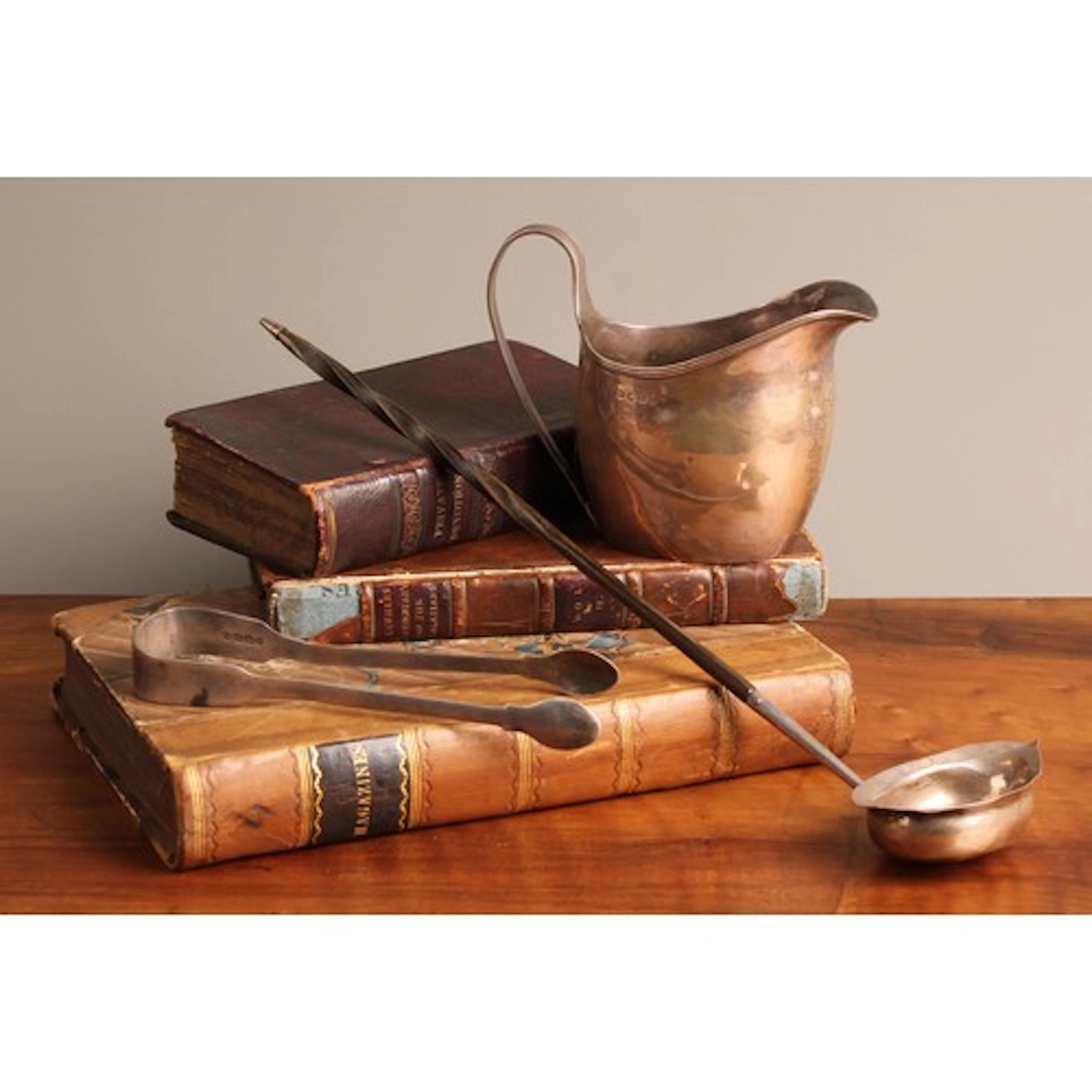 A George III silver cream jug, London 1800; a pair of George...