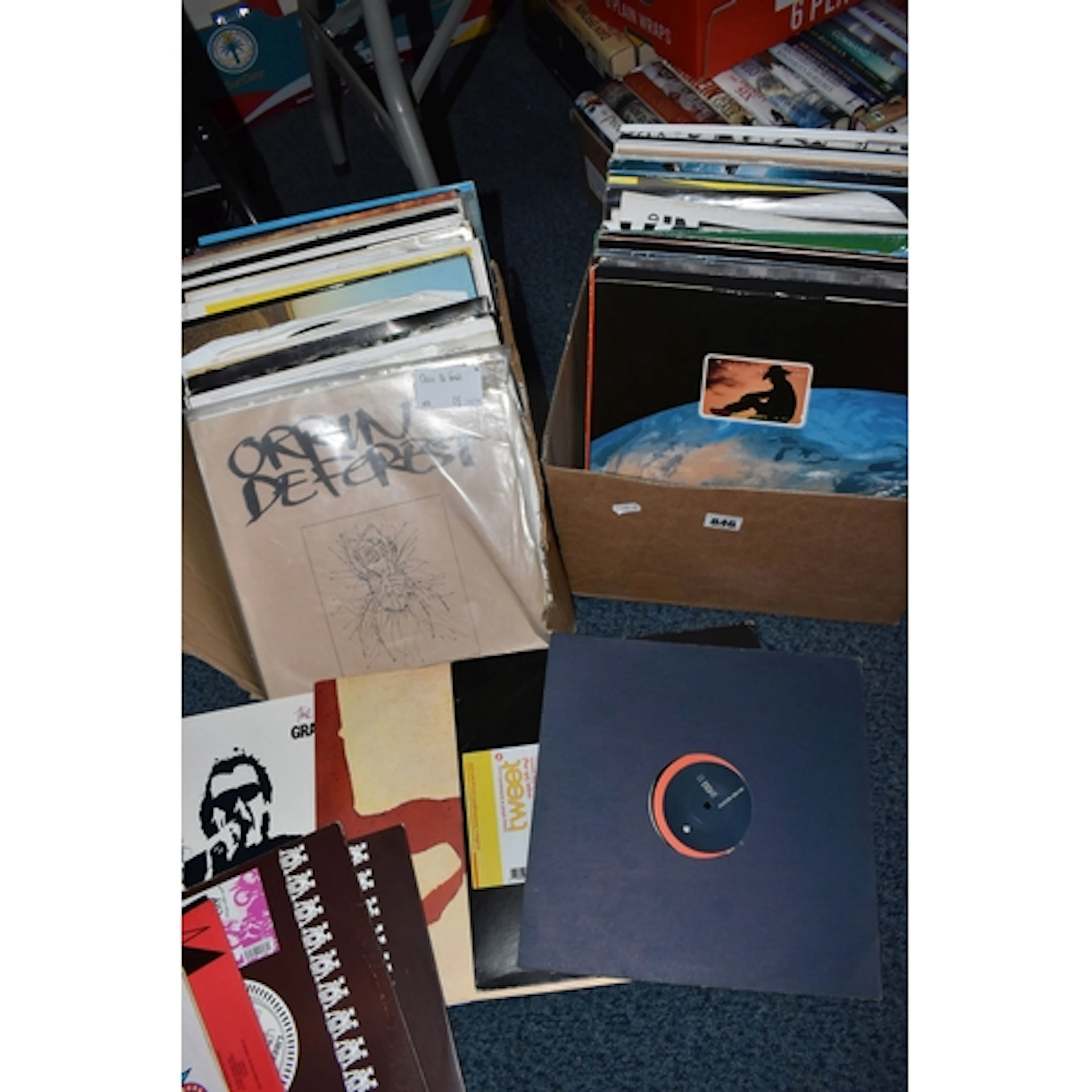 TWO BOXES OF RECORDS to include two boxes of techno, trance ...