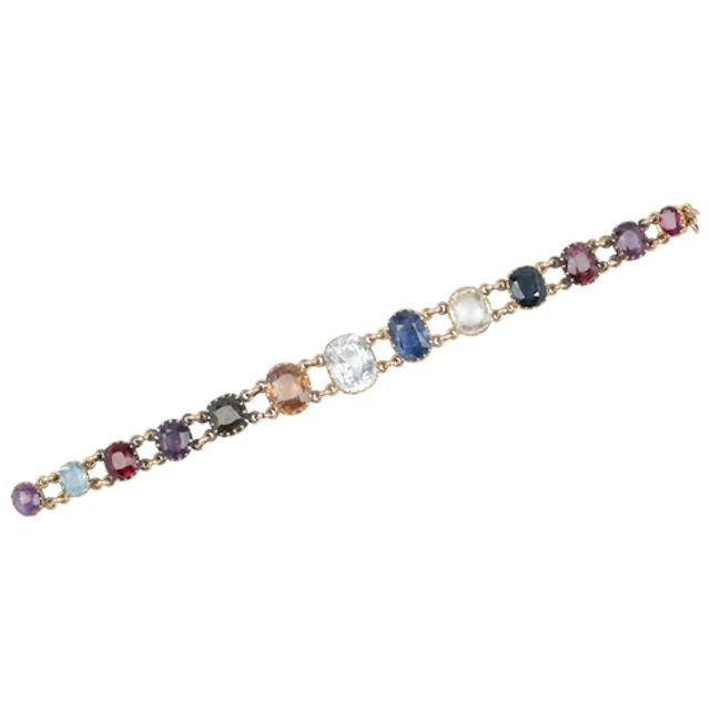 An impressive Victorian multi-gem bracelet, late 19th centur...