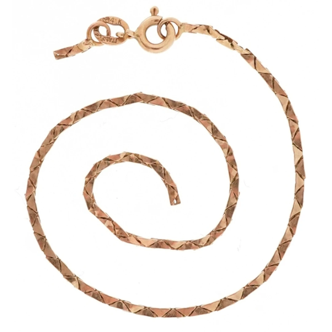 Broken 14ct gold bracelet, 18.5cm in length, 1.2g.