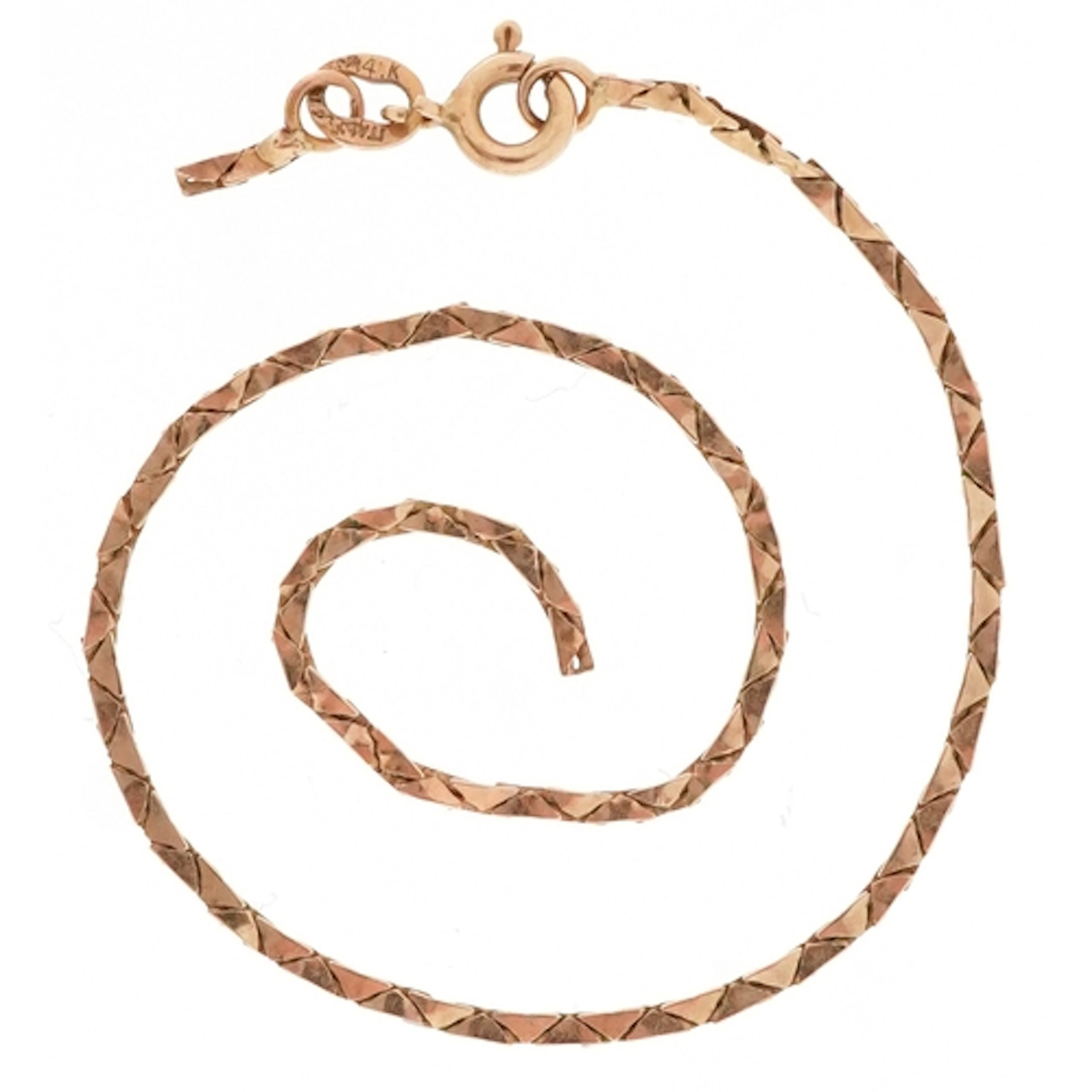 Broken 14ct gold bracelet, 18.5cm in length, 1.2g.