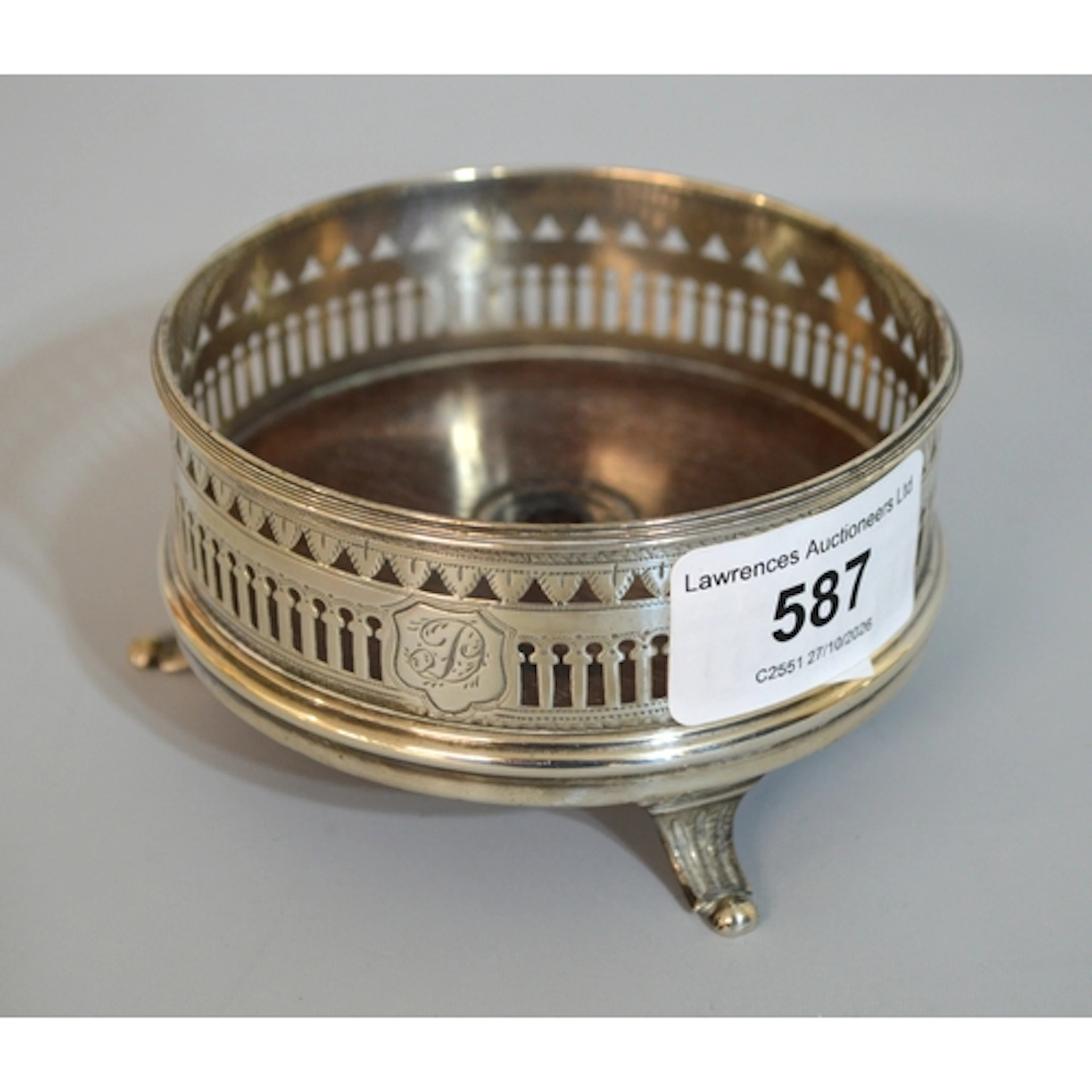 Small George III silver coaster (at fault)