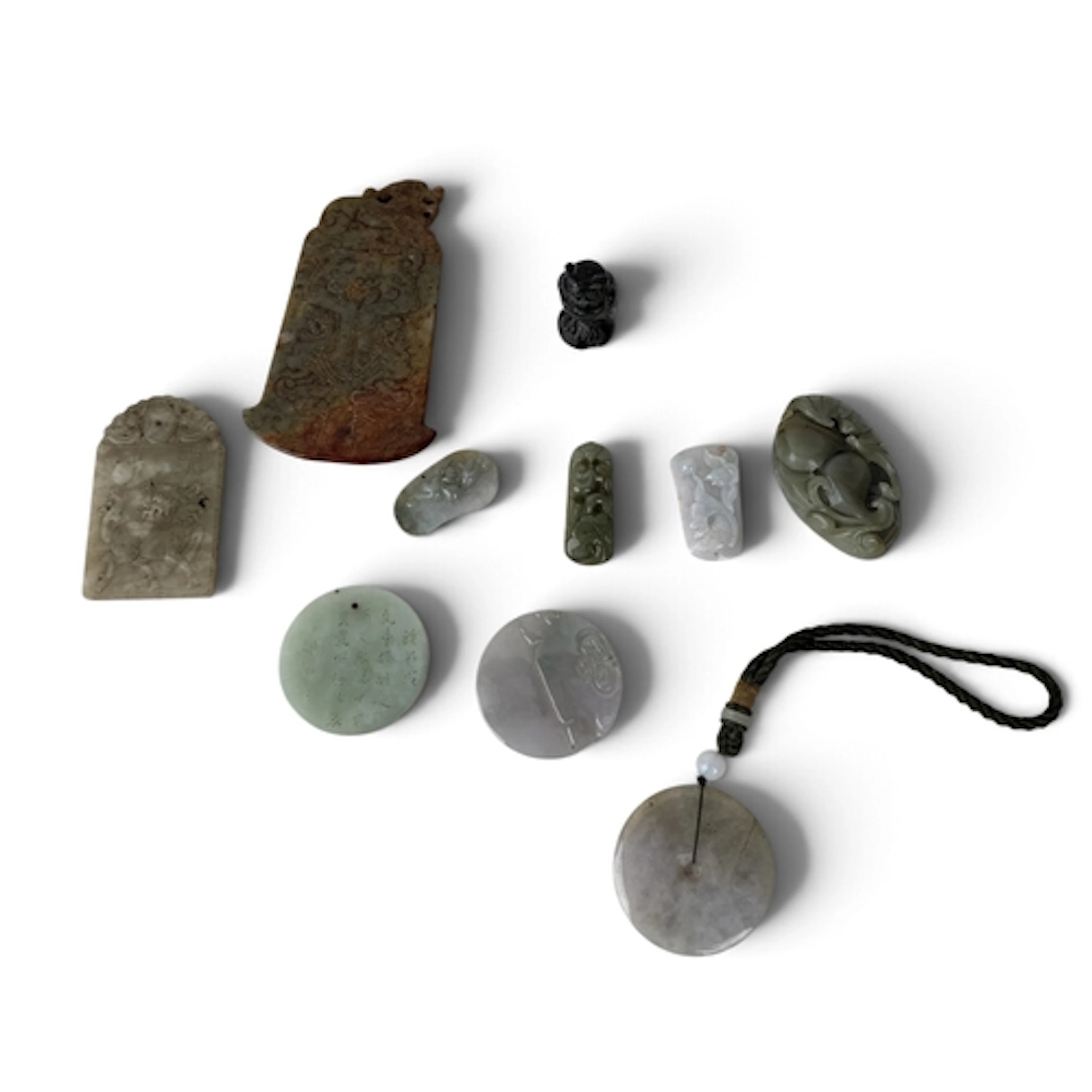 TEN PIECES OF MODERN JADE, INCLUDING PLAQUES