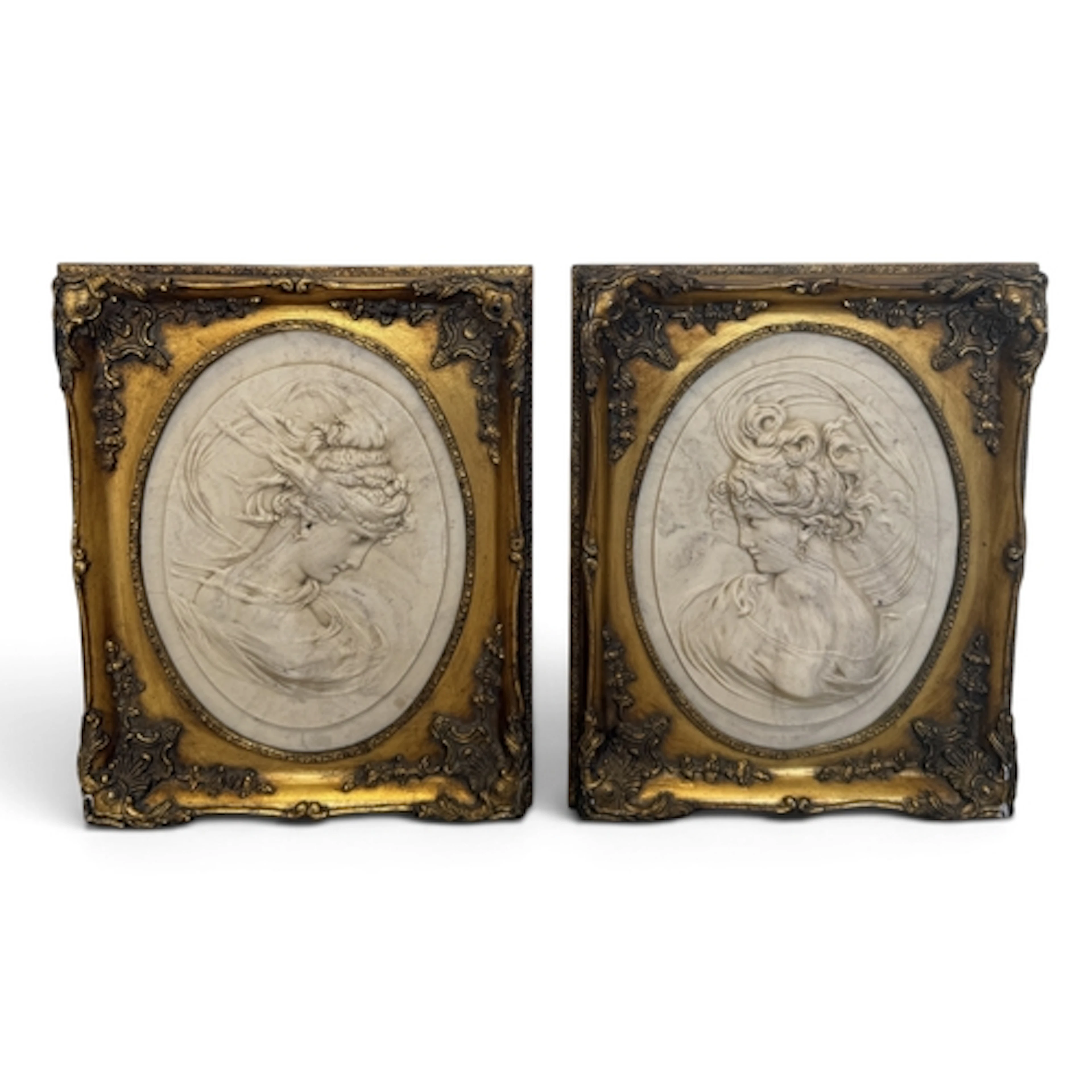 LOUIS ALEXANDRE BOTTEE (FRENCH, 1852-1940): TWO CAST-MARBLE ...