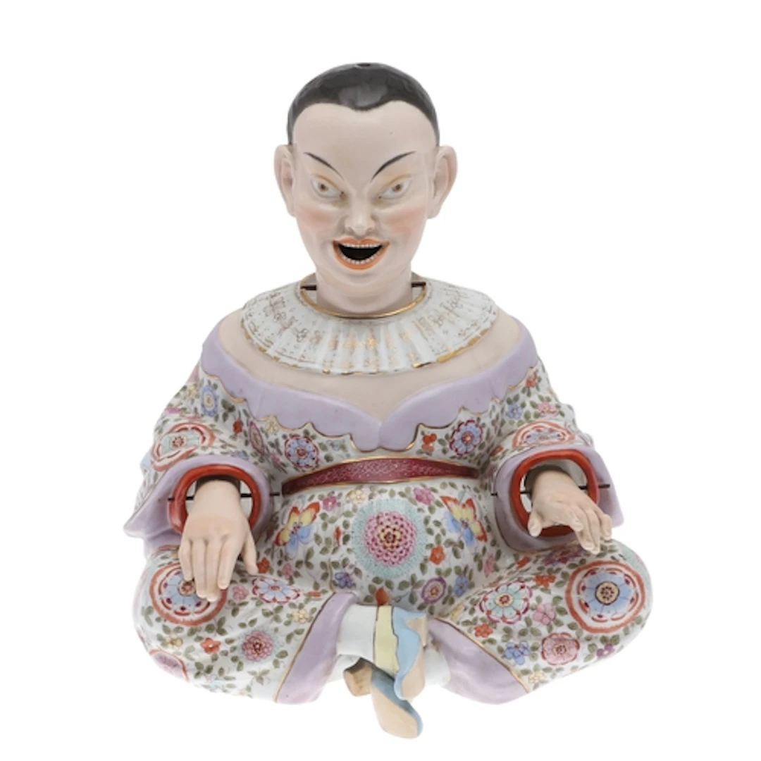 GERMAN PORCELAIN 'NODDING' PAGODA FIGURE. A large porcelain ...