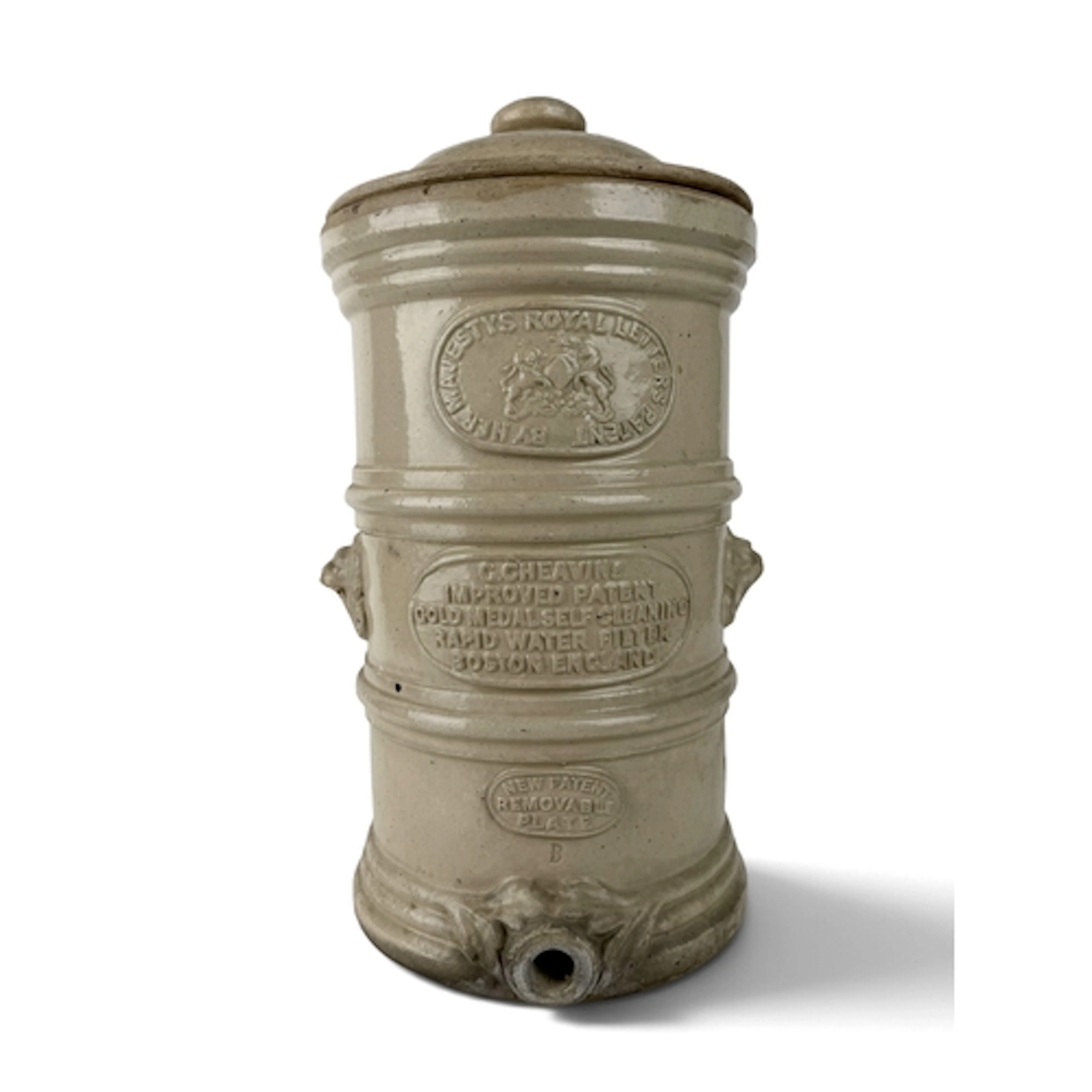 A G. CHEAVINS STONEWARE IMPROVED PATENT GOLD MEDAL SELF CLEA...