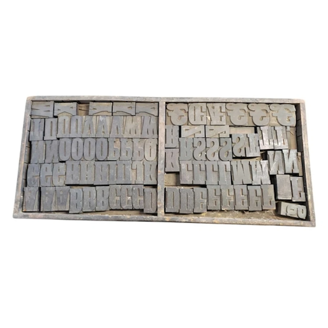 Late 19th / early 20th century printers tray with letter blo...