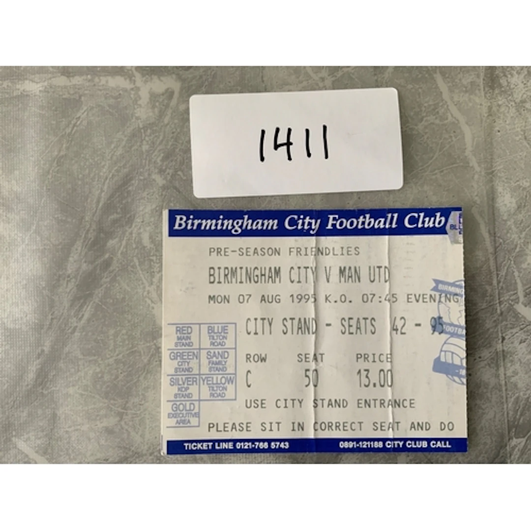 1995 Birmingham City v Manchester United Football Ticket: Fr...