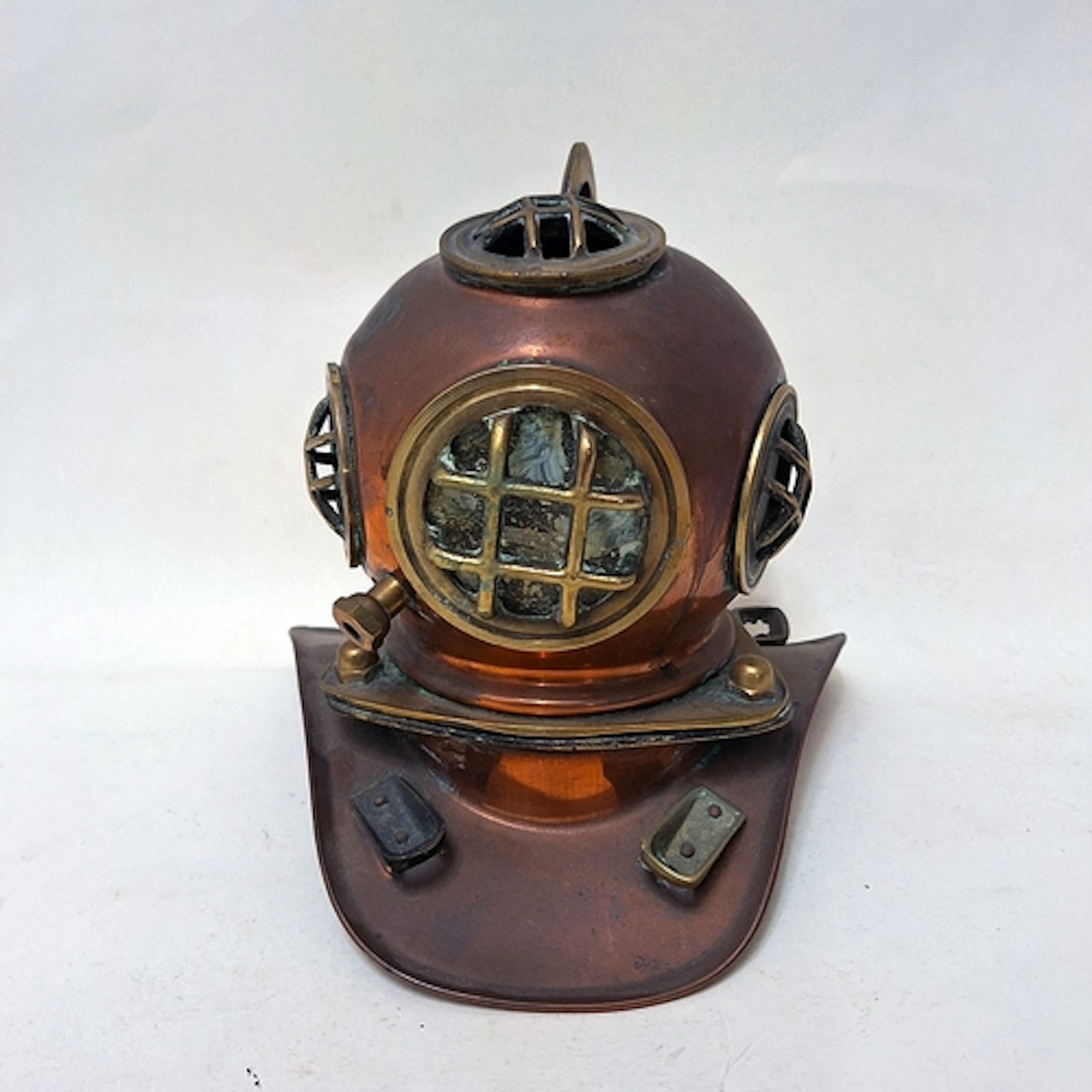 Miniature Copper & Brass CB Gorman style antique divers helm...