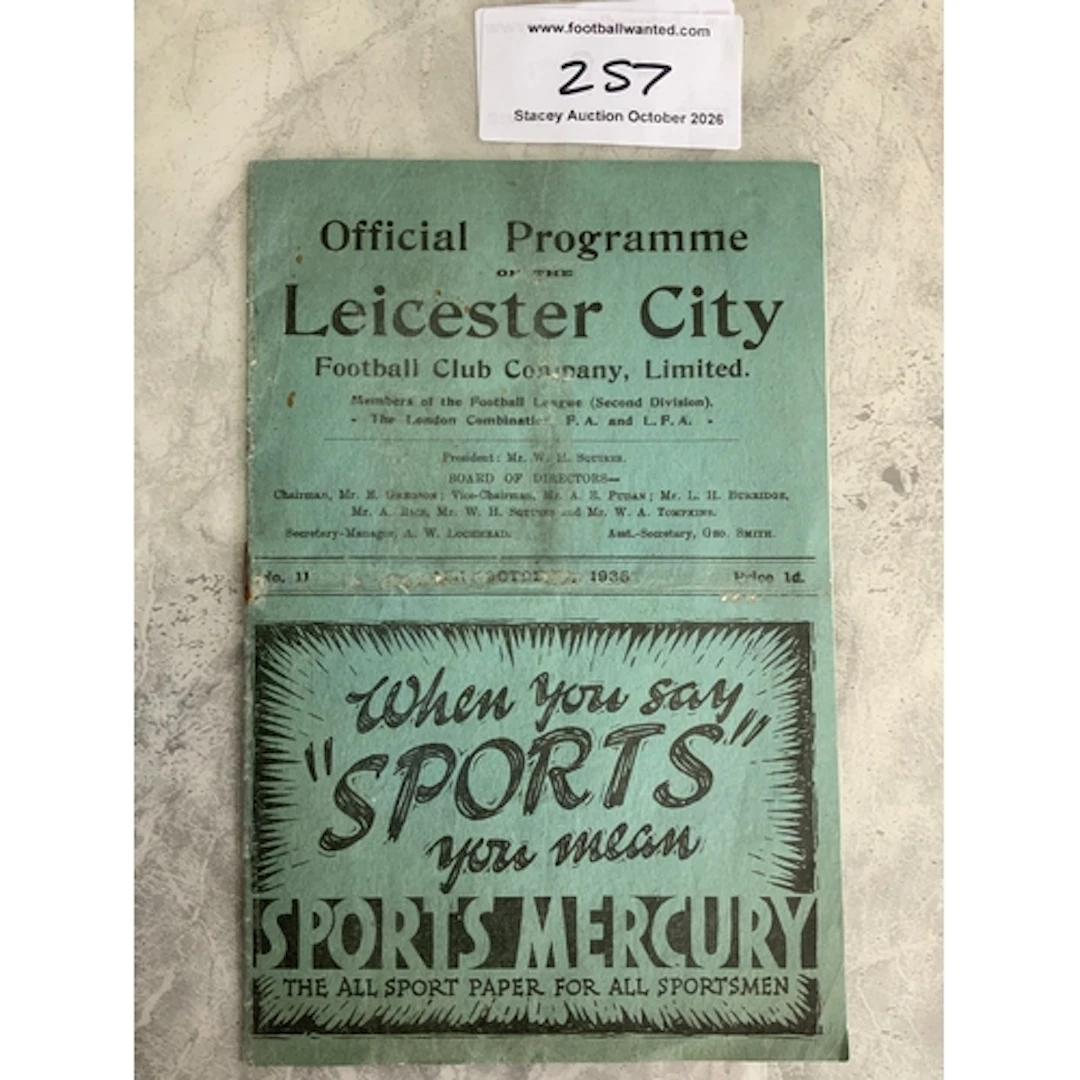 35/36 Leicester City v Tottenham Football Programme: Fair co...