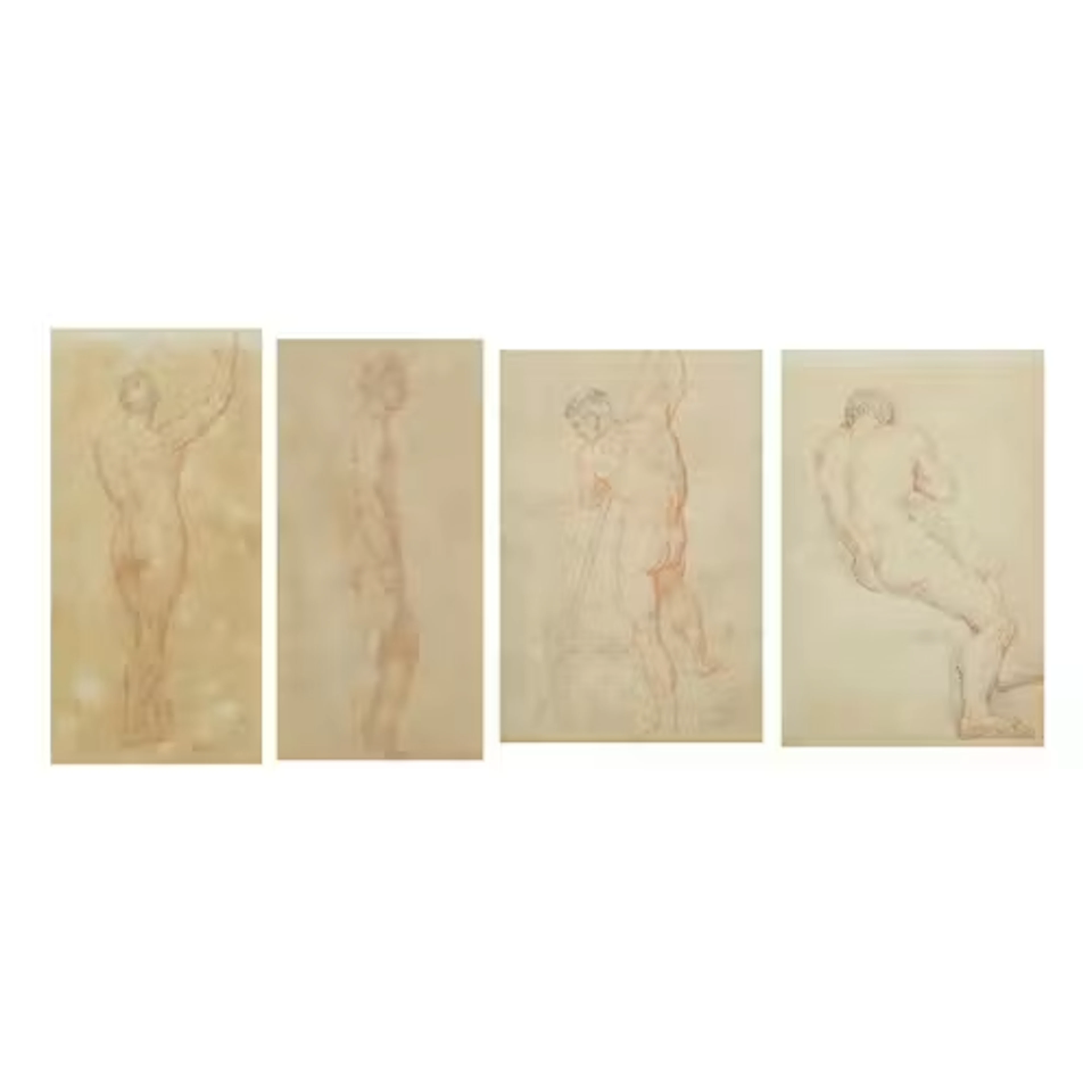 Edward Francis Burney - Nude males studies, four early 19th...