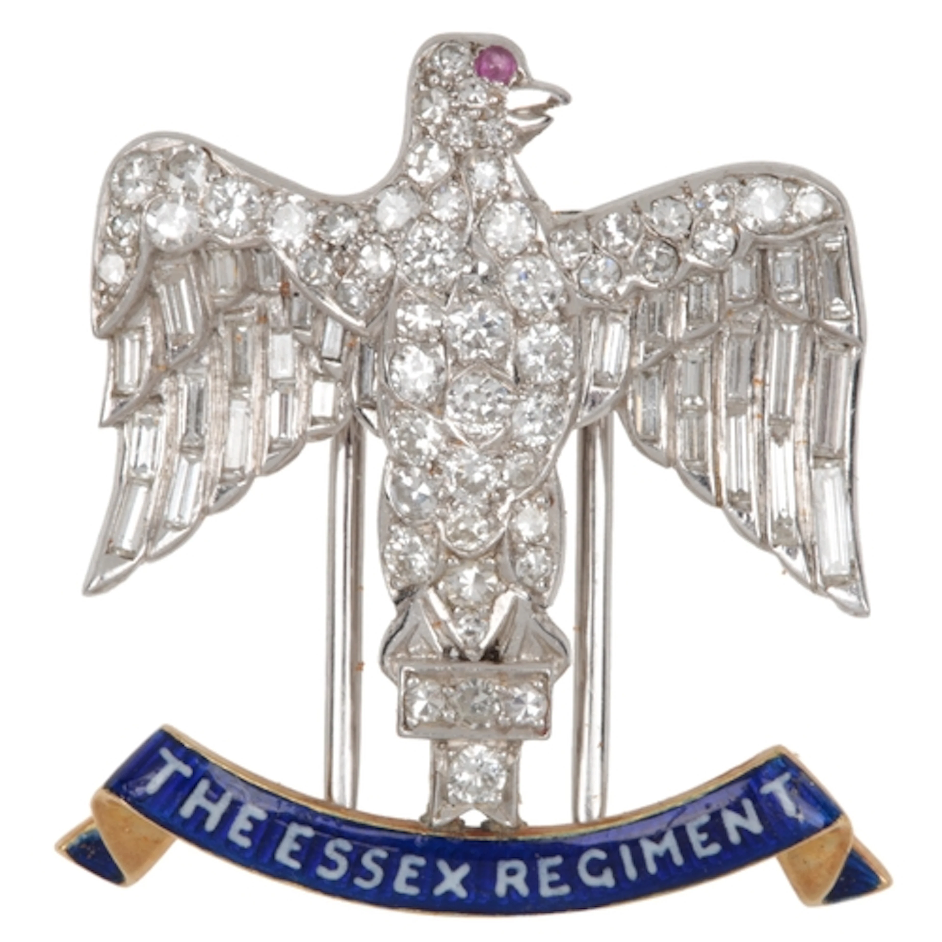 A diamond and enamel Regimental badge, mid 20th century, des...