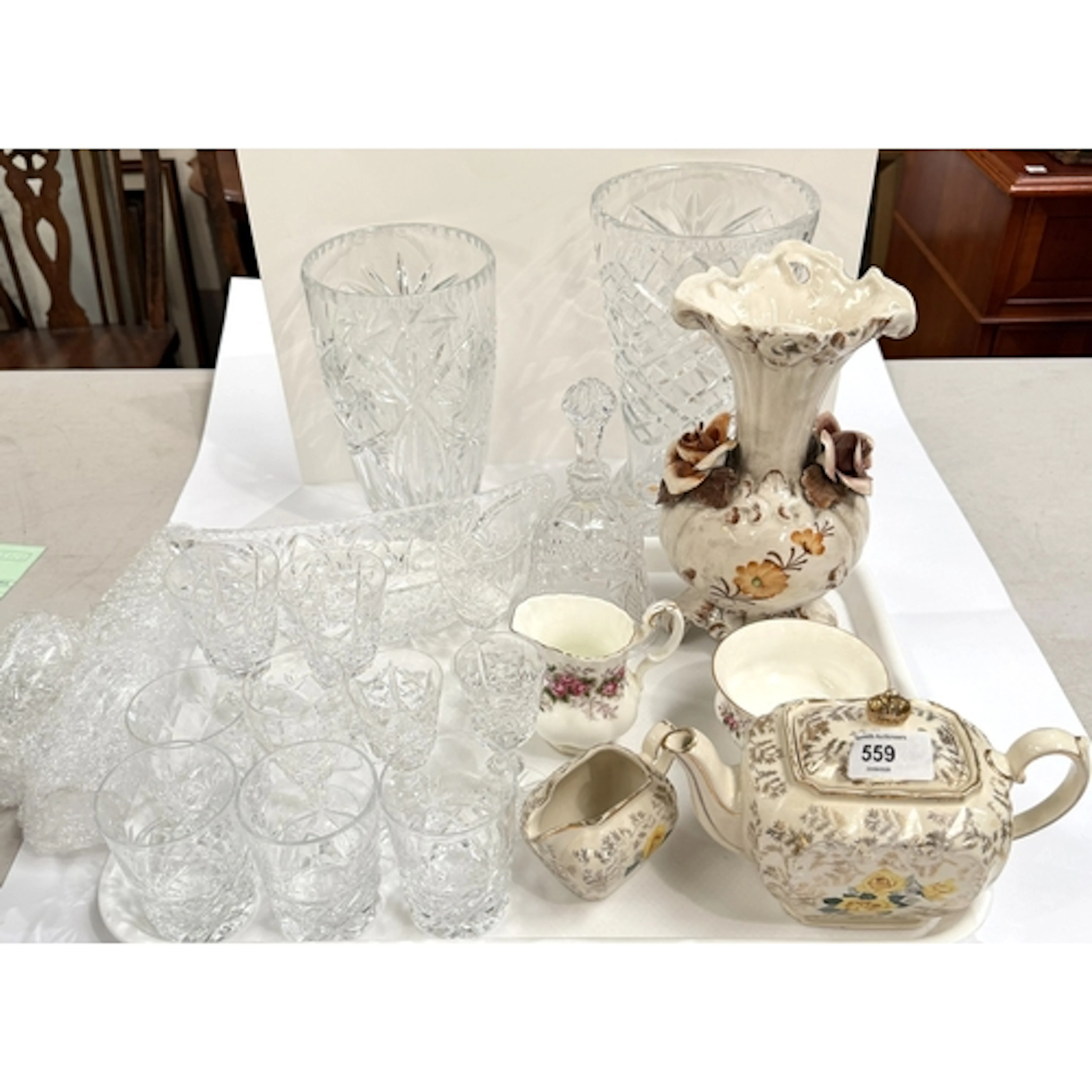 A Capodimonte vase, vintage teapot etc and a selection of sm...