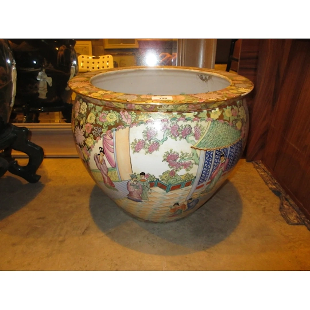 Chinese Porcelain Carp Bowl Jardiniere, 48cm d, 38cm h