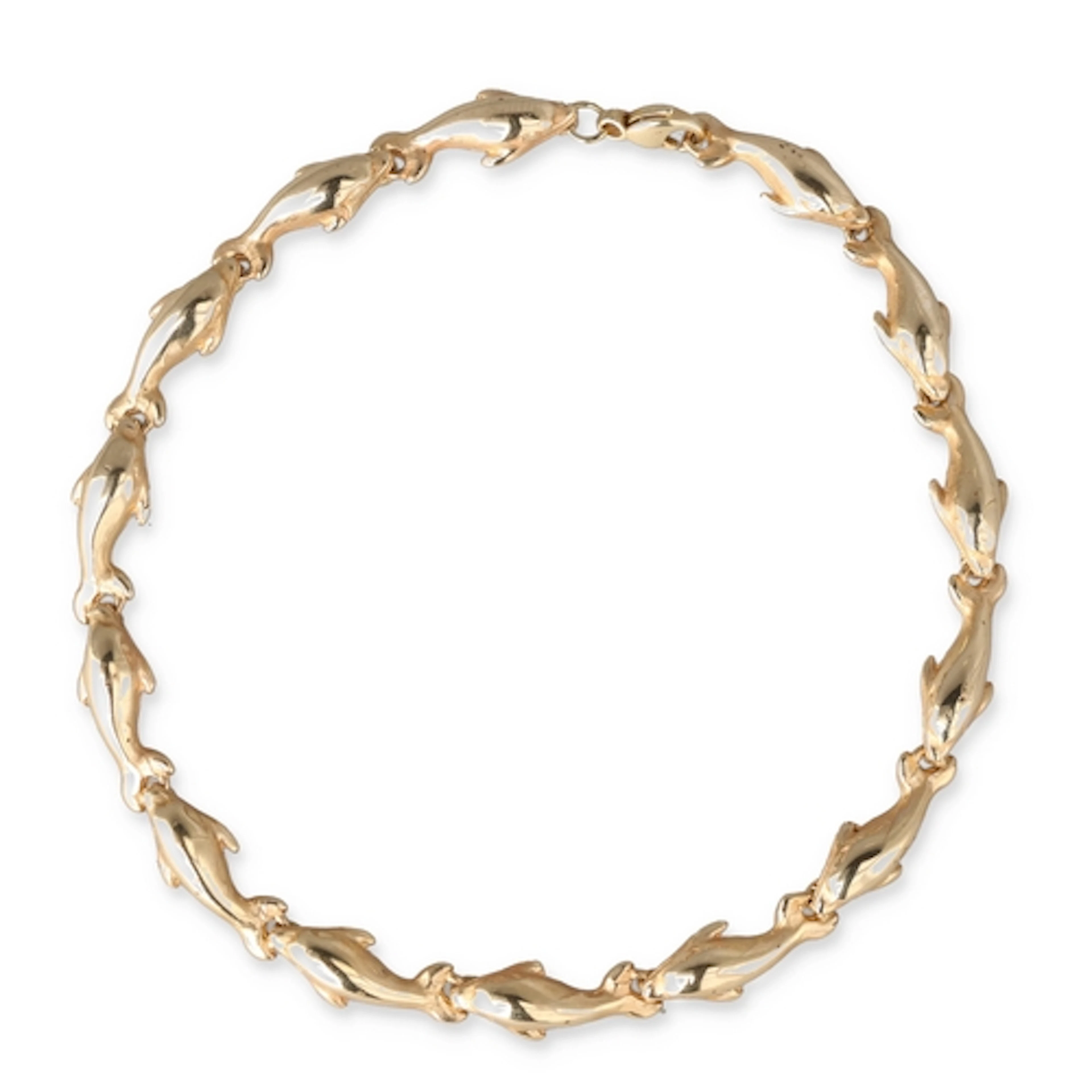 AN UNMARKED GOLD DOLPHIN BRACELET Weight: 10.7gms Carat to b...