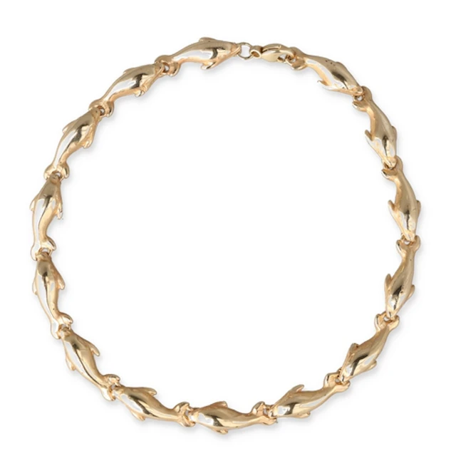 AN UNMARKED GOLD DOLPHIN BRACELET Weight: 10.7gms Carat to b...