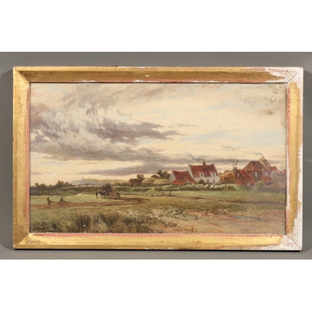 JAMES MACCULLOCH RSW (Scottish 1850-1915), harvest scene, wa...