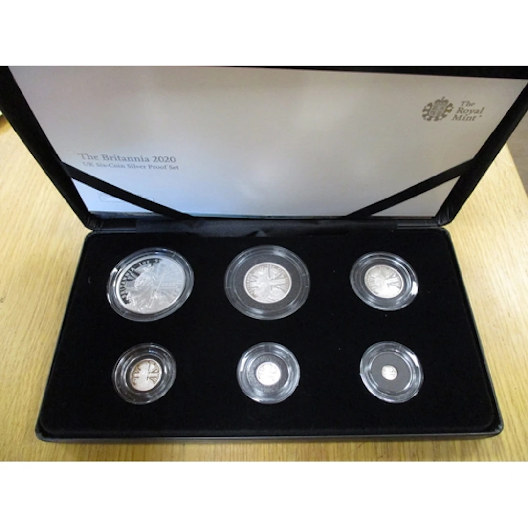 2020 Britannia silver proof cased set of 6 with £2, £1, 50p,...