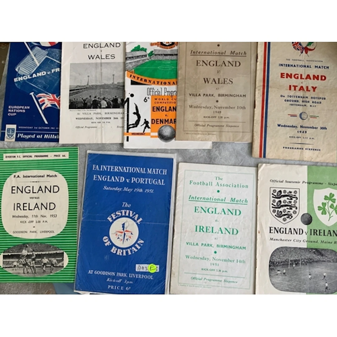 England Home Football Programmes Not Played At Wembley: 1948...