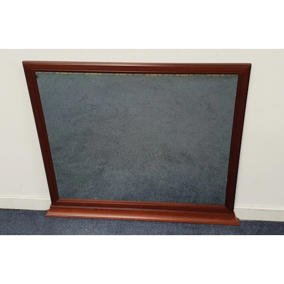 LARGE MAHOGANY FRAMED WALL MIRROR the large rectangular mirr...