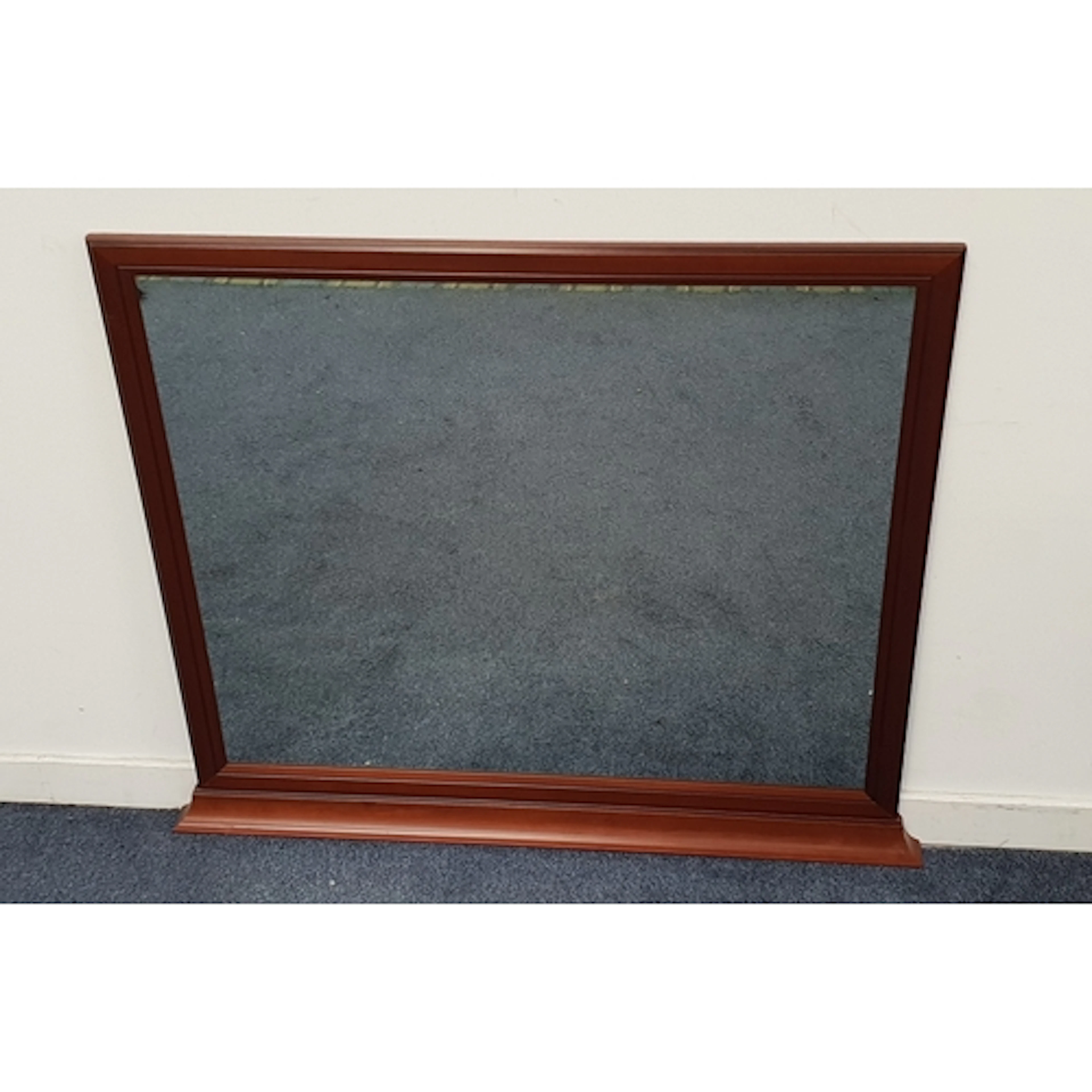 LARGE MAHOGANY FRAMED WALL MIRROR the large rectangular mirr...