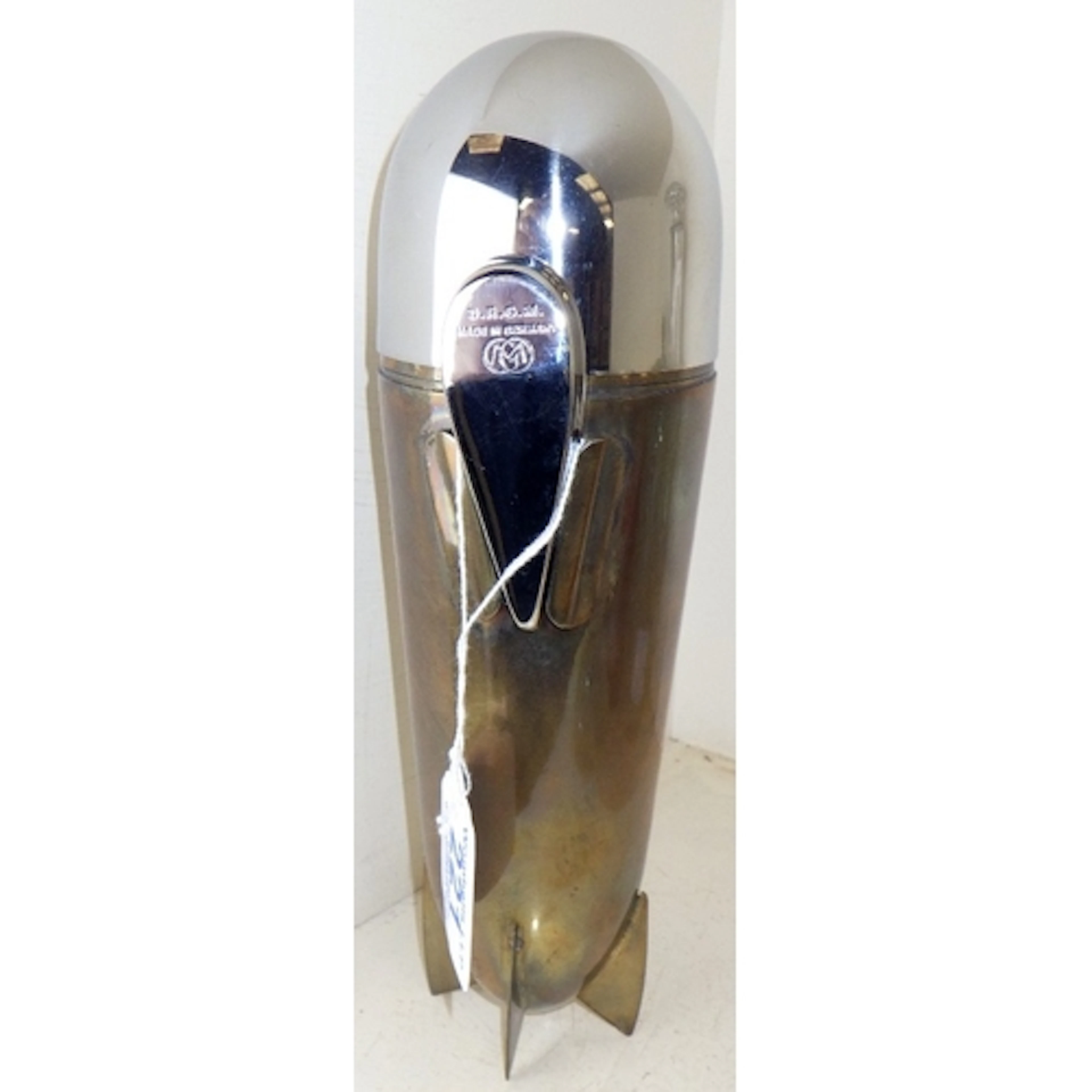 A reproduction Zeppelin cocktail shaker