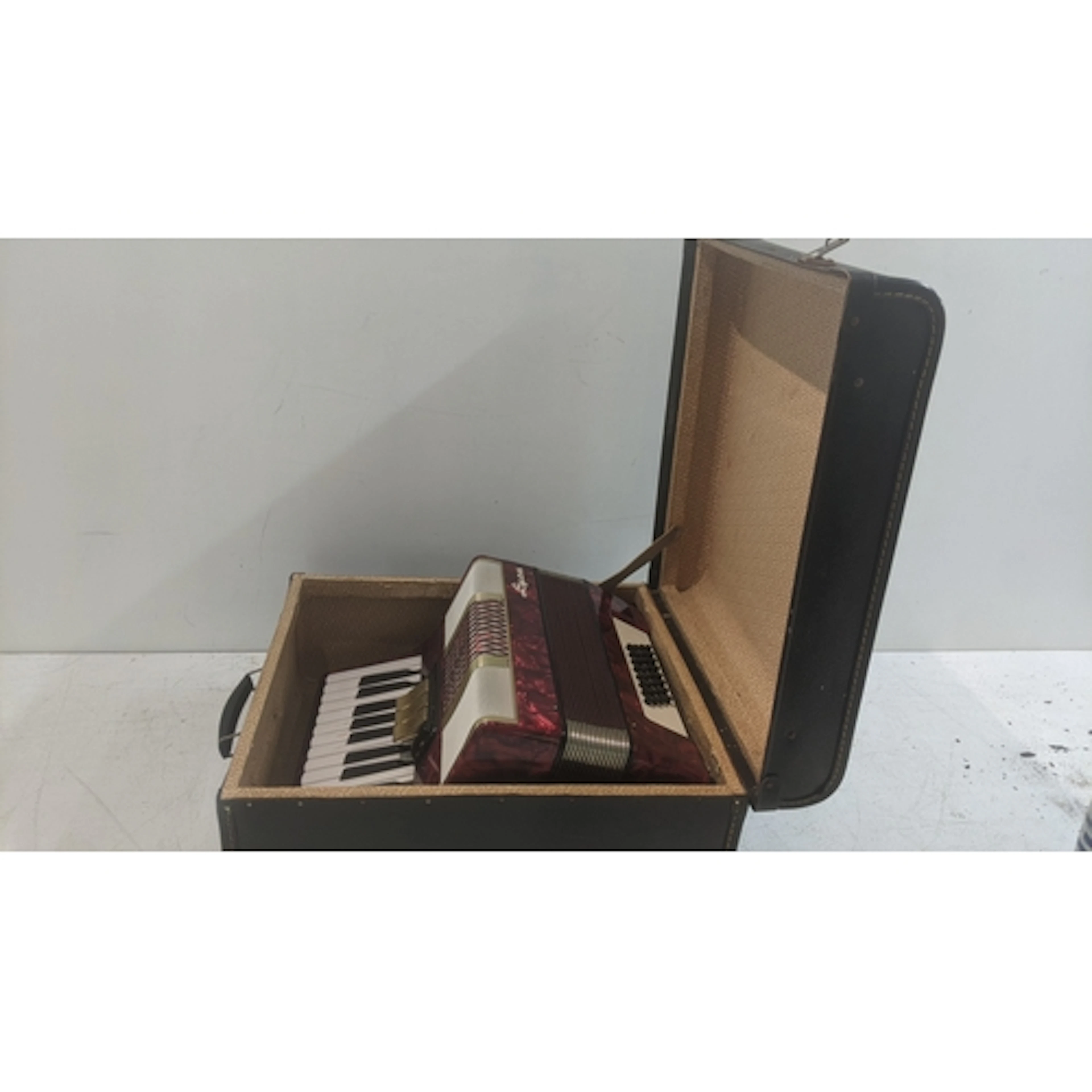 A vintage German made Lyca piano accordion in a fitted case ...