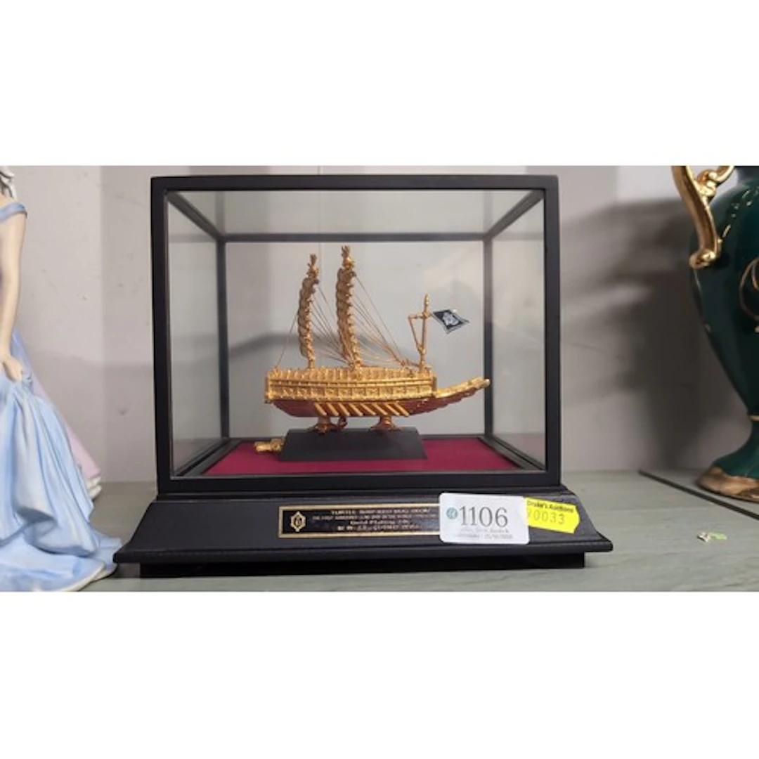 Display model of the Korean turtle ship Keo Bug Seon, with o...