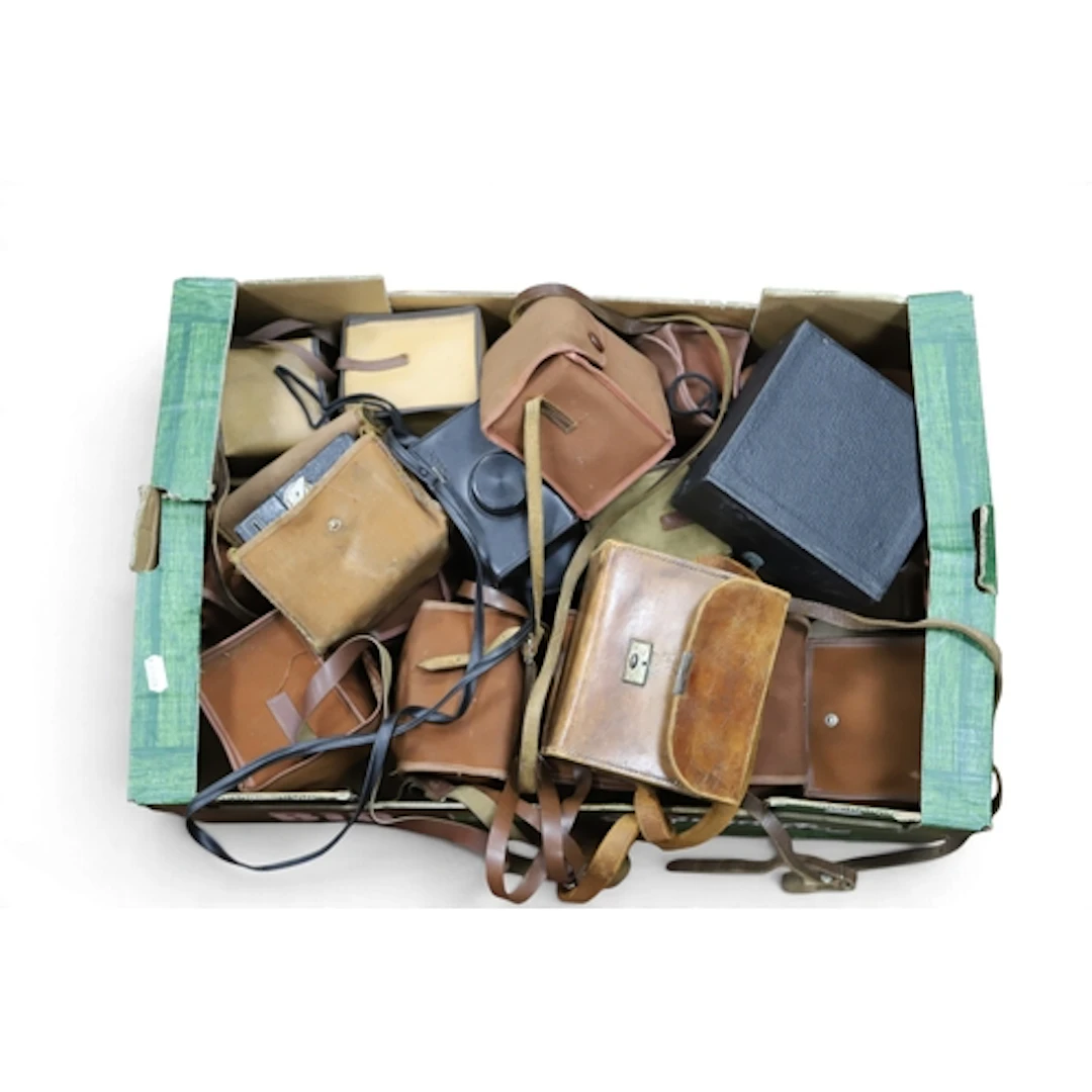 A large collection of Kodak box cameras mainly Brownie examp...