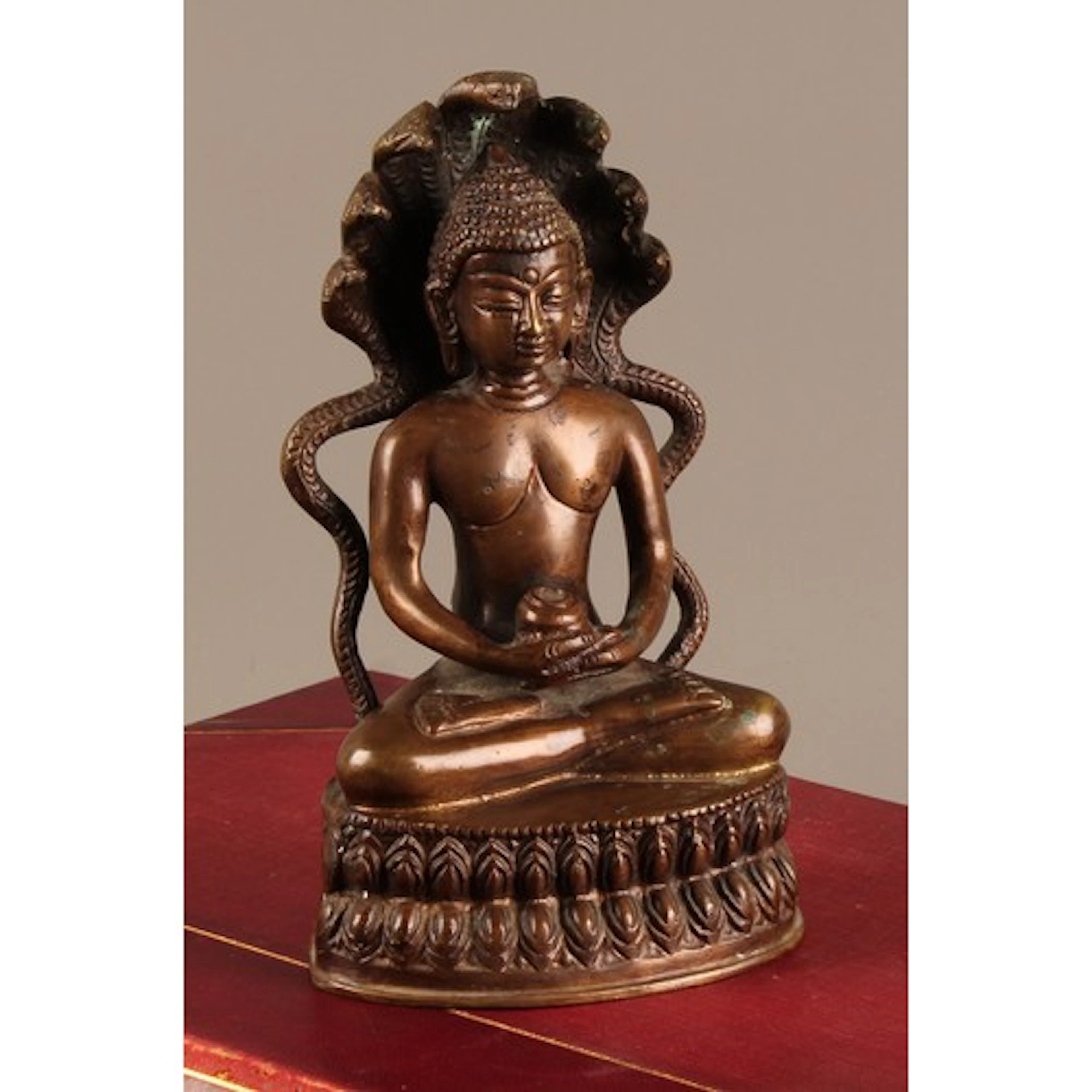 Burmese school, a brown patinated bronze, Buddha, 20.5cm hig...
