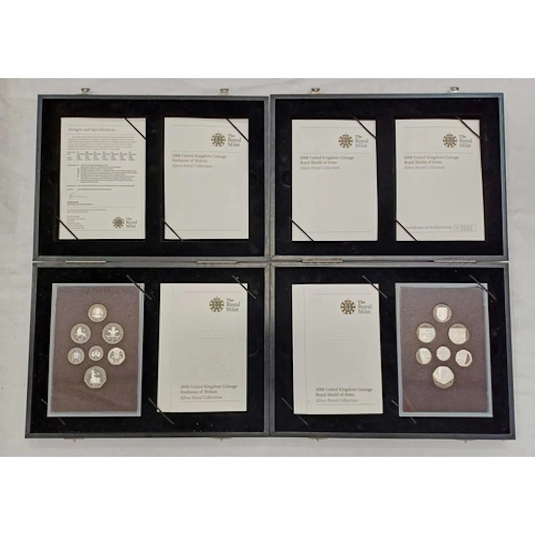 2008 UK ROYAL SHIELD OF ARMS AND EMBLEMS OF BRITAIN SILVER P...