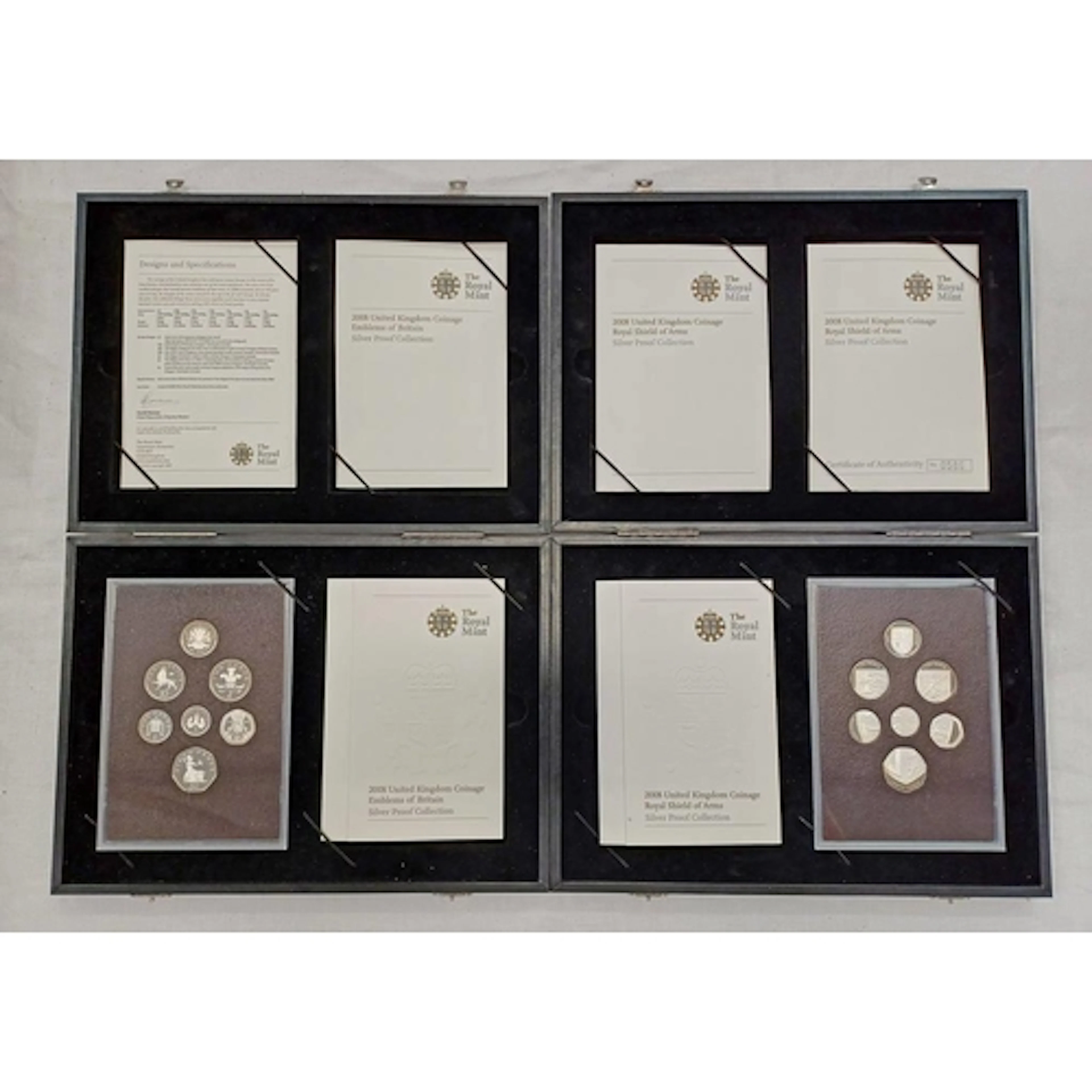2008 UK ROYAL SHIELD OF ARMS AND EMBLEMS OF BRITAIN SILVER P...