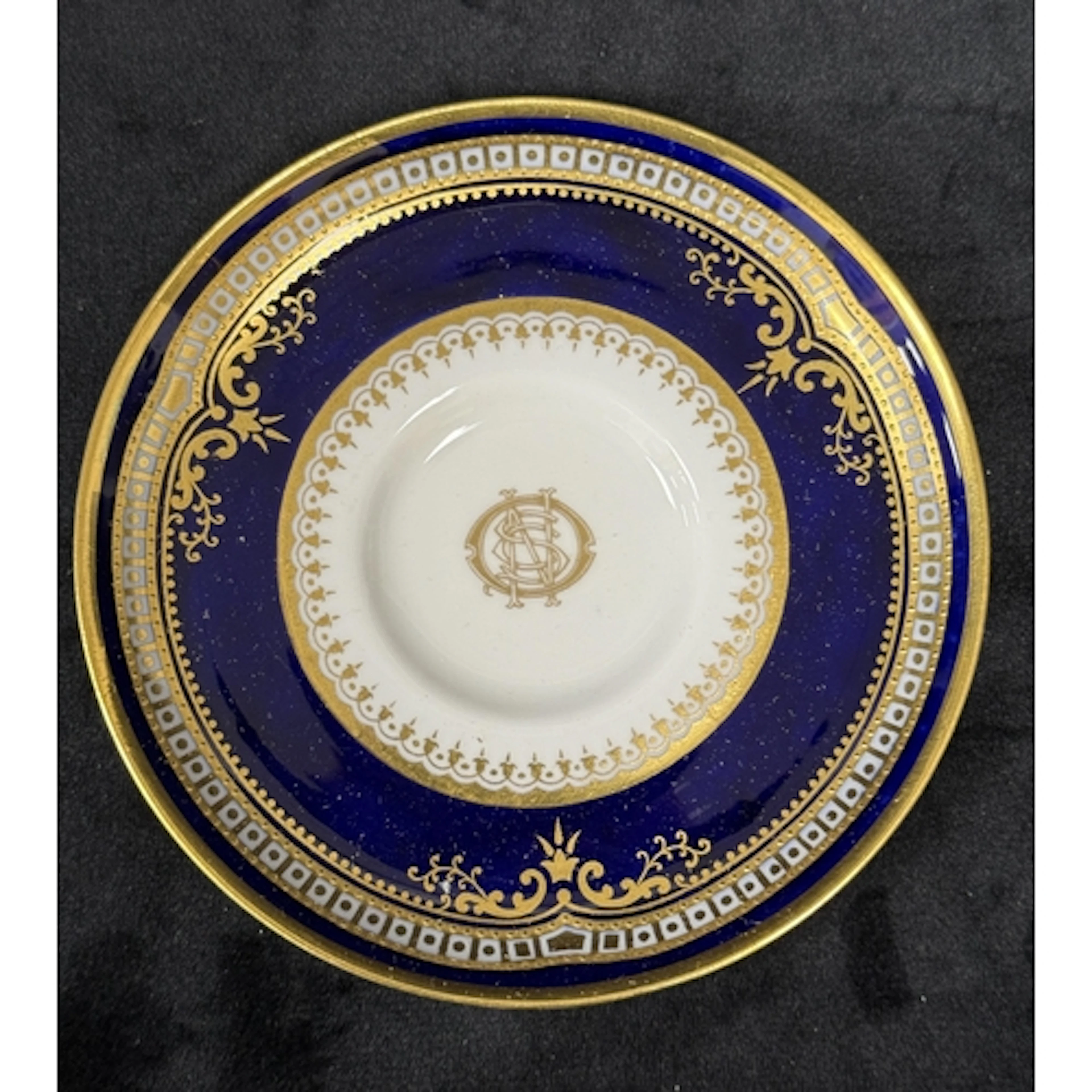R.M.S. TITANIC: R.M.S. TITANIC: Rare cobalt blue and gilt s...