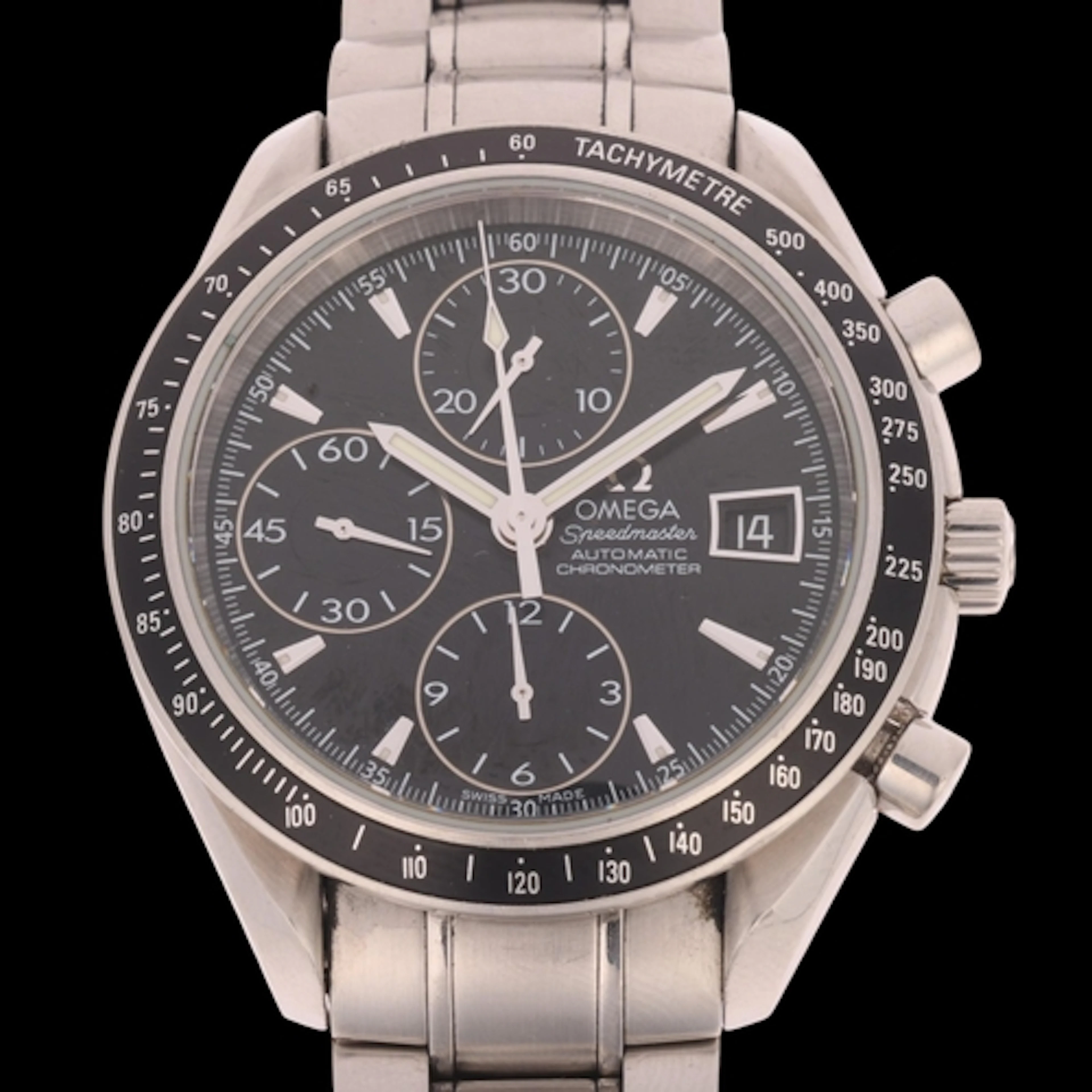OMEGA - a stainless steel Speedmaster Date chronometer autom...