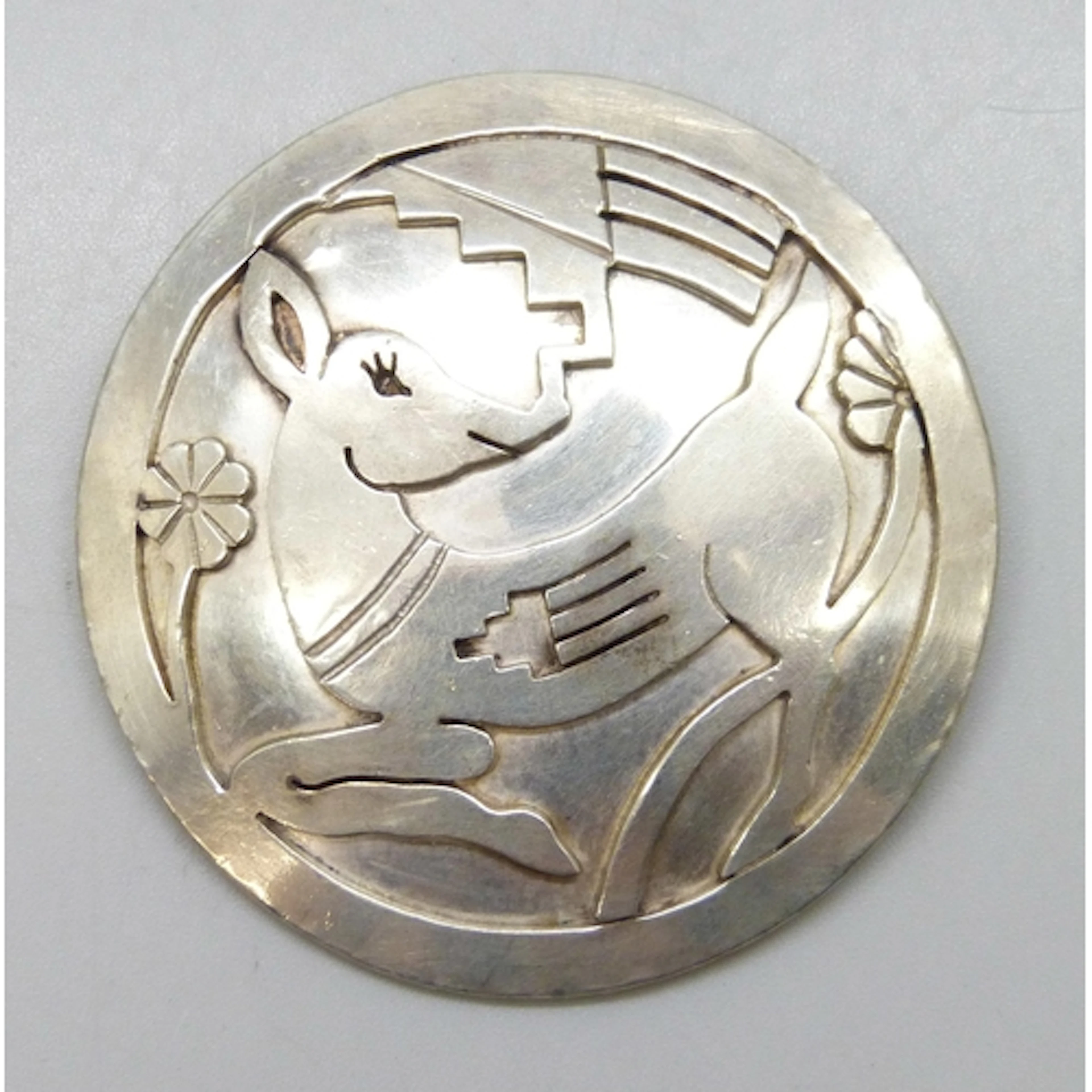 A Mid 20th Century Scandinavian style brooch / pendant depic...