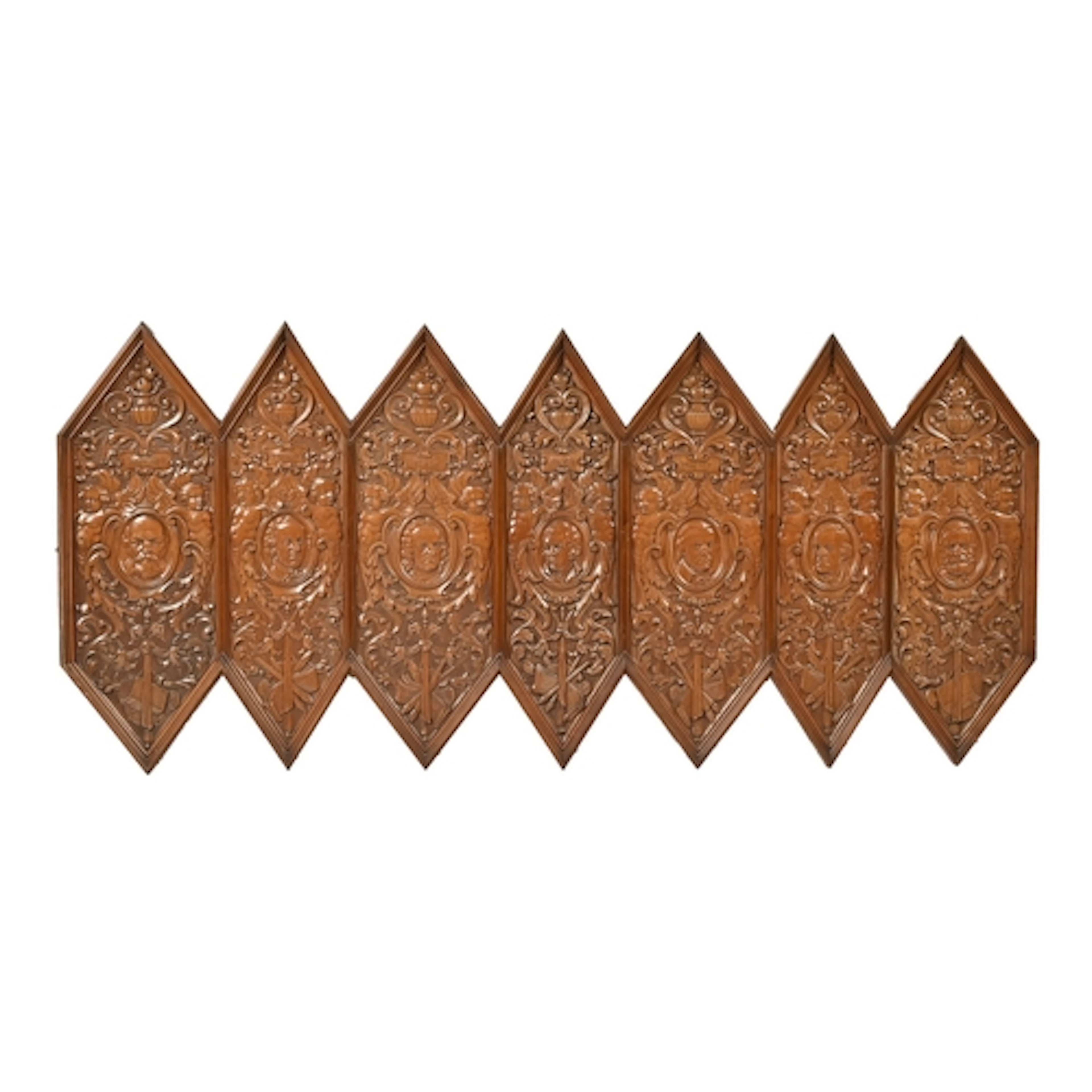 Artistic woodcarving. A fine Victorian walnut panel, c1900, ...
