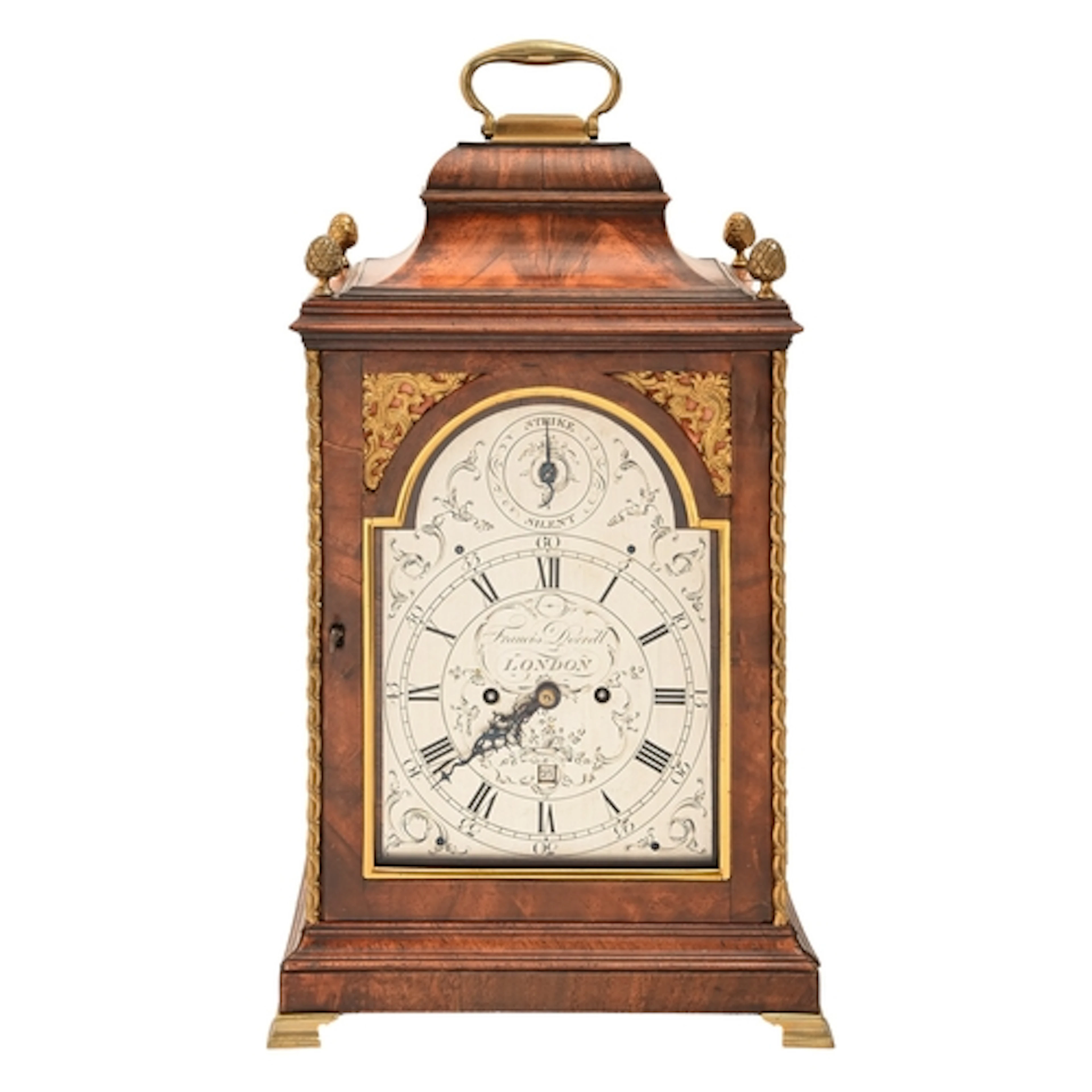 A George III mahogany bracket clock, Francis Dorrell, London...