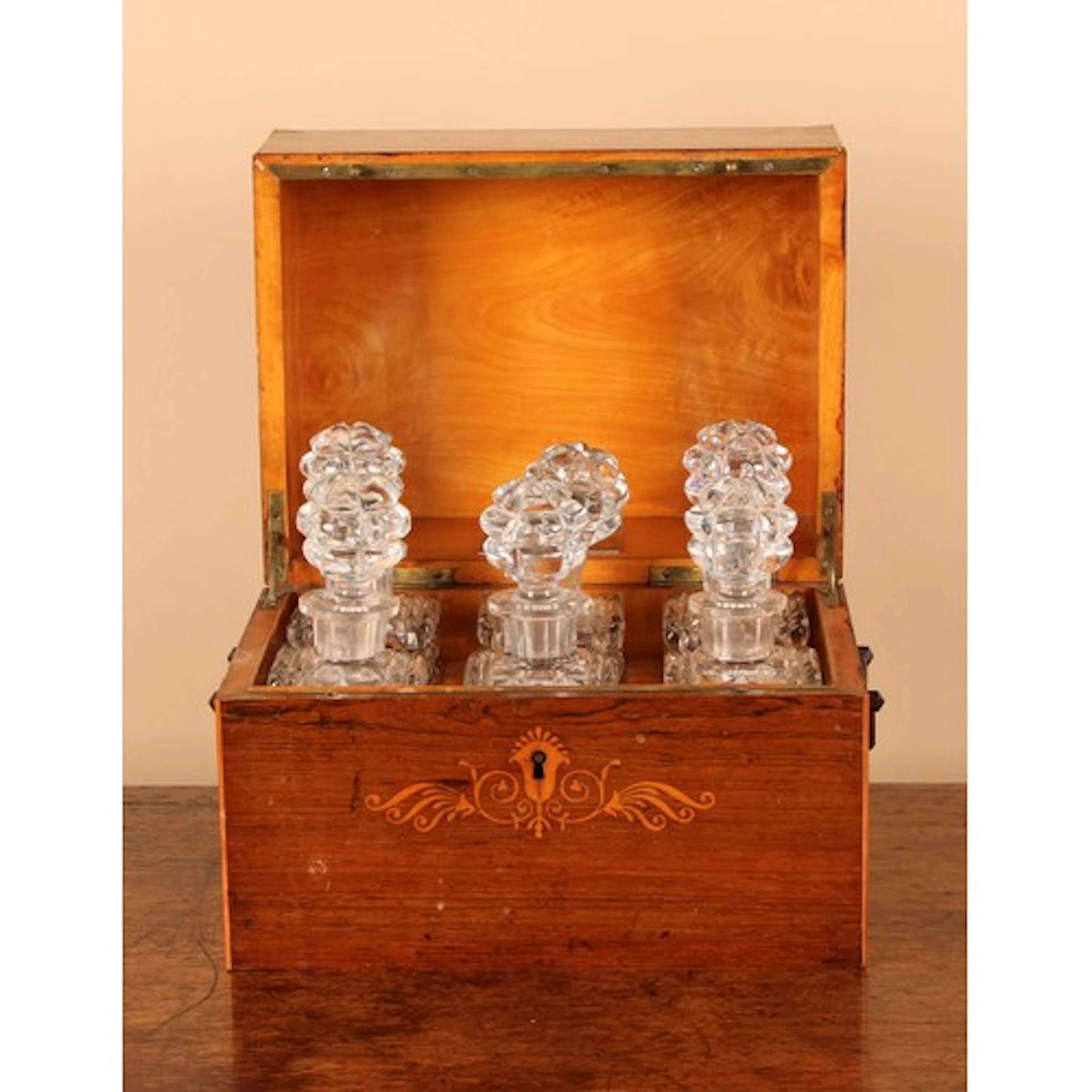 A Sheraton Revival rosewood and marquetry liquor cabinet, hi...