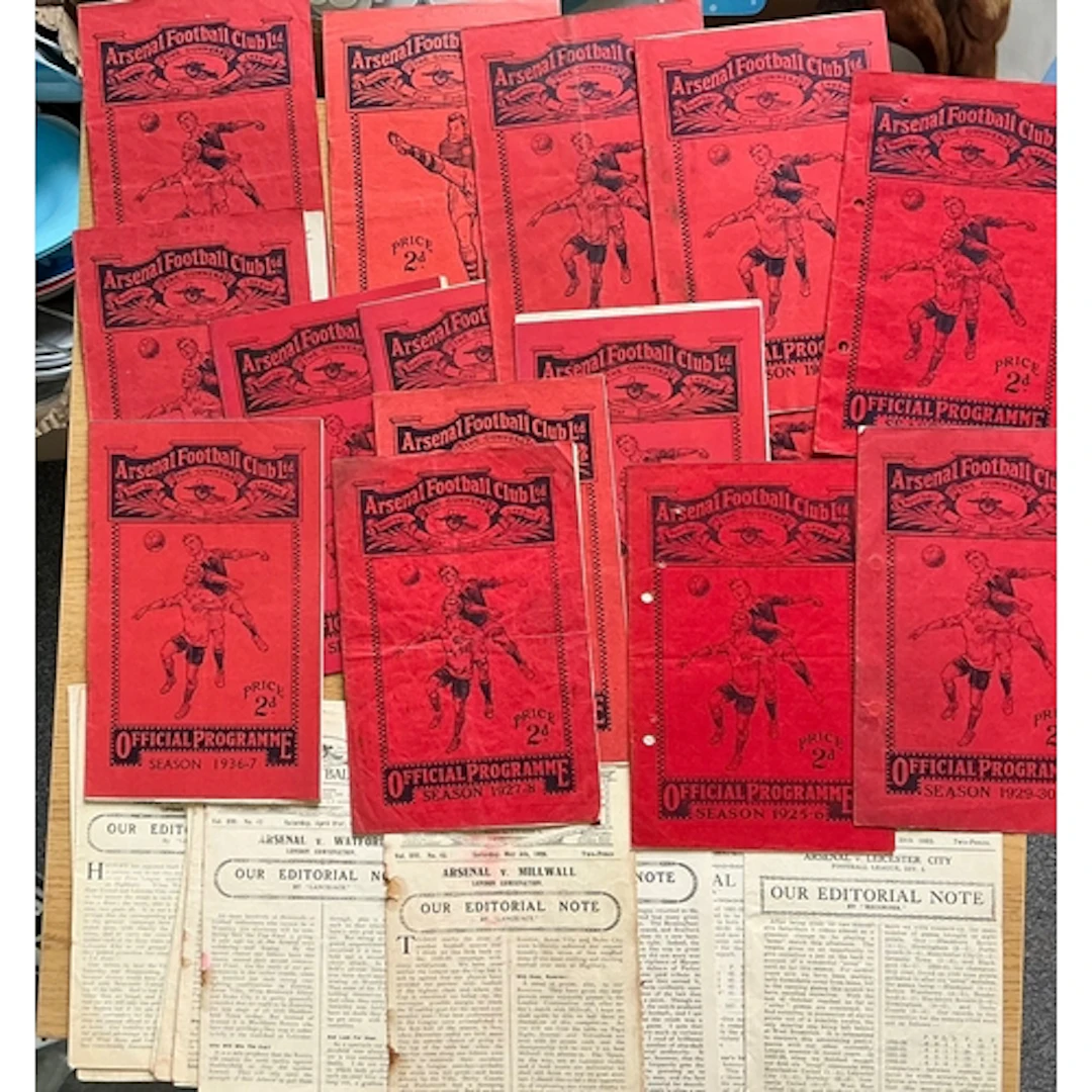Arsenal Pre War Home Sub Standard Football Programmes: Progr...