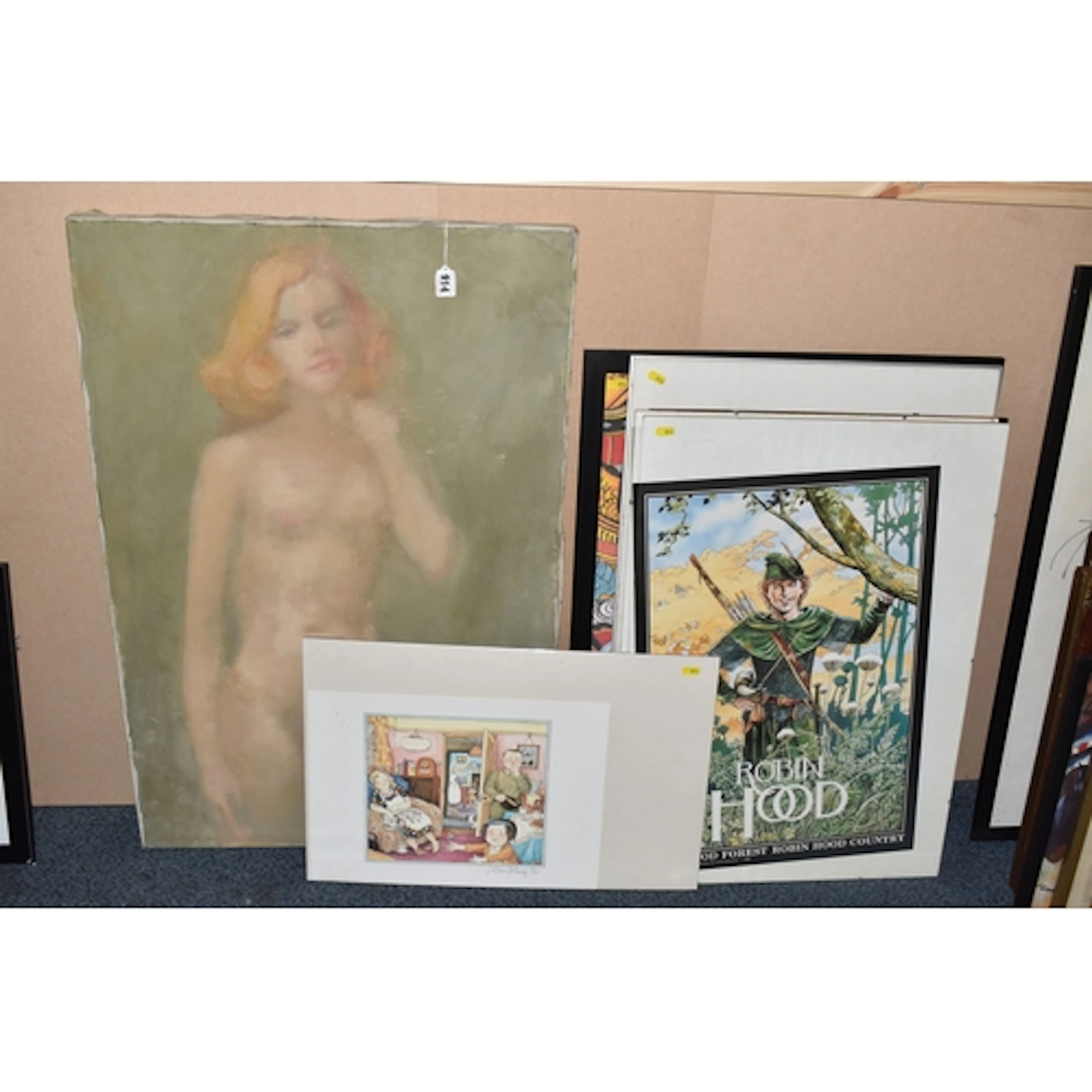 A SMALL QUANTITY OF PICTURES ETC, to include an oil on canva...