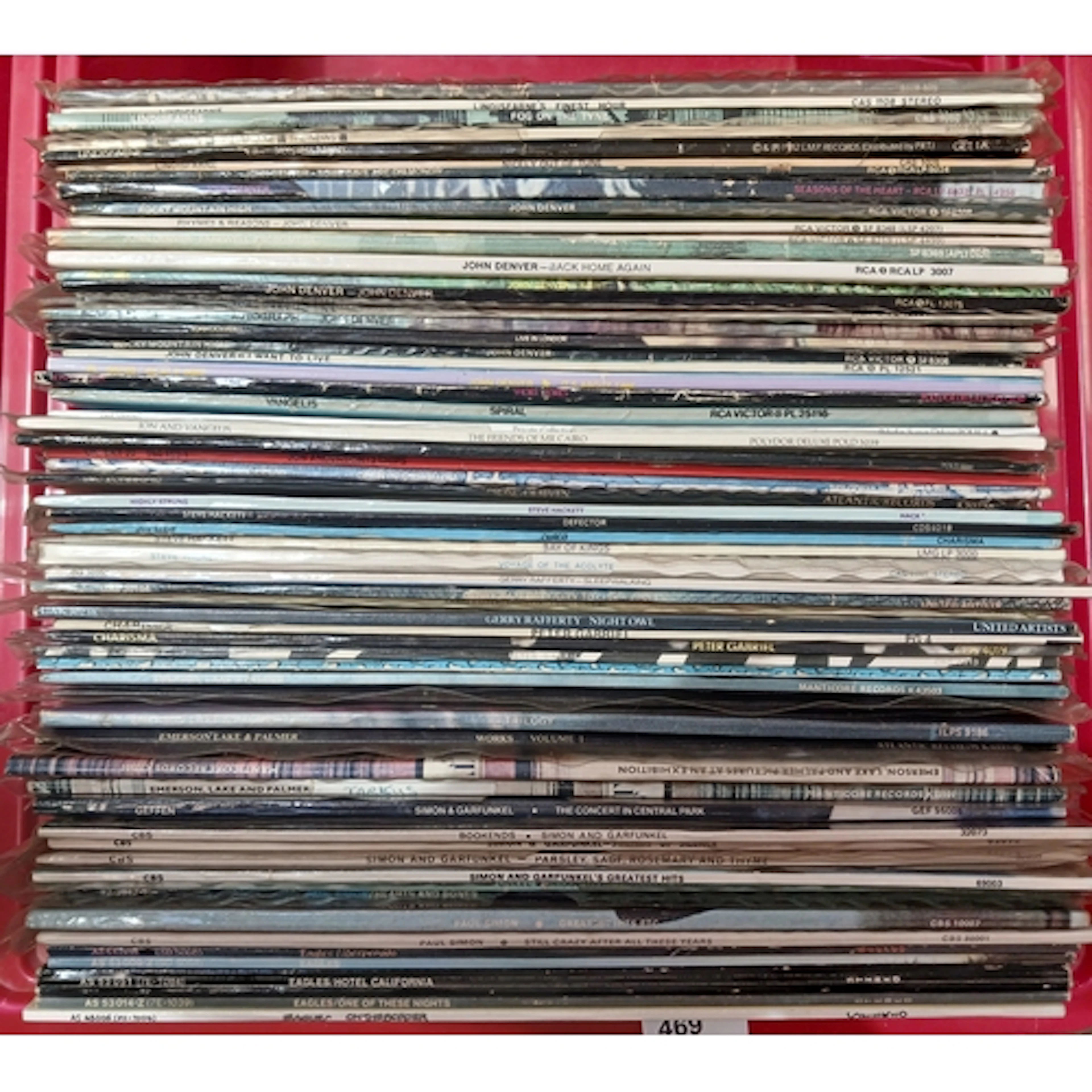 A box of approx. 60 LPs, rock and pop circa 1960s to 1980s